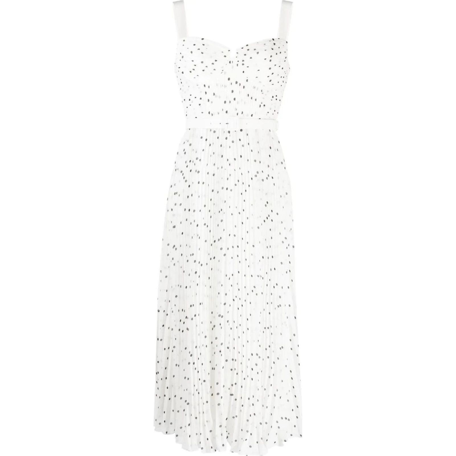 SELF PORTRAIT Midi suknelė moterims, Balta, Polka dot chiffon midi dress 1