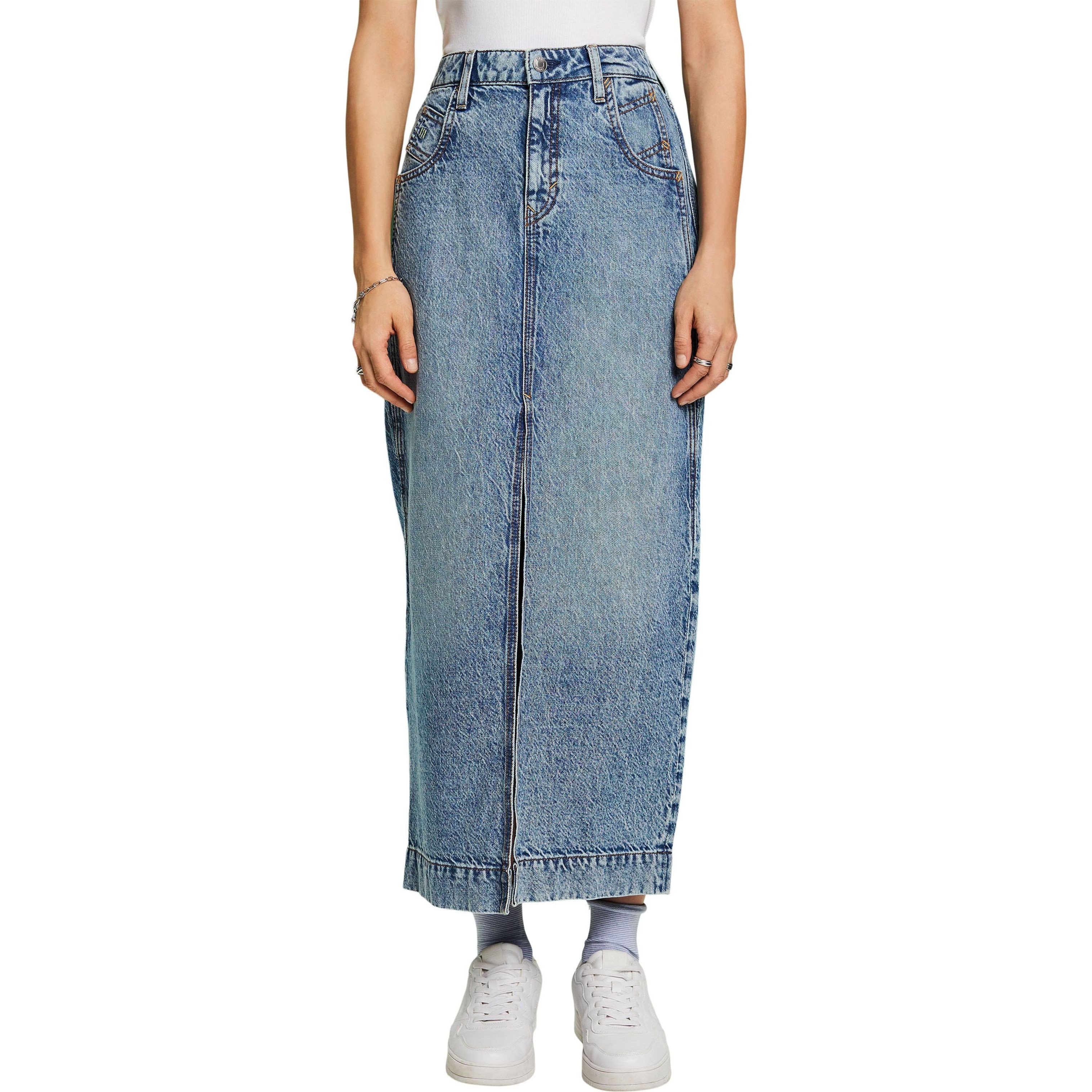 ESPRIT Maxi sijonas moterims, Mėlyna, Maxi Denim Skirt 2