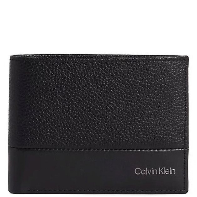 CALVIN KLEIN Piniginė vyrams, Juoda, SUBTLE MIX BIFOLD 5CC W/COIN L 1