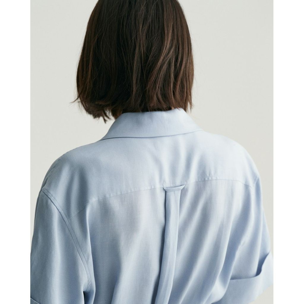 GANT Midi suknelė moterims, Mėlyna, REL POCKET SS SHIRT DRESS 4