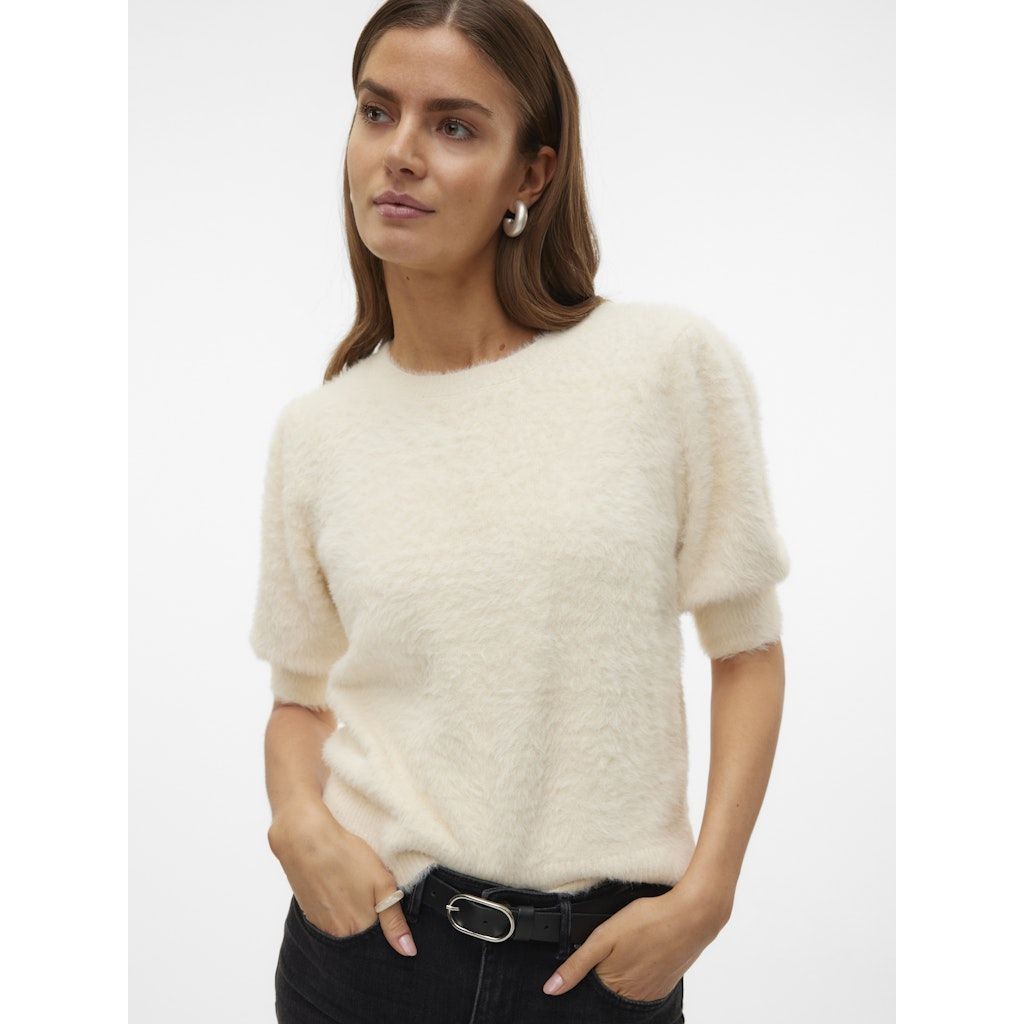 VERO MODA Megzta palaidinė moterims, Smėlio, Alina o-neck pullover boo 3