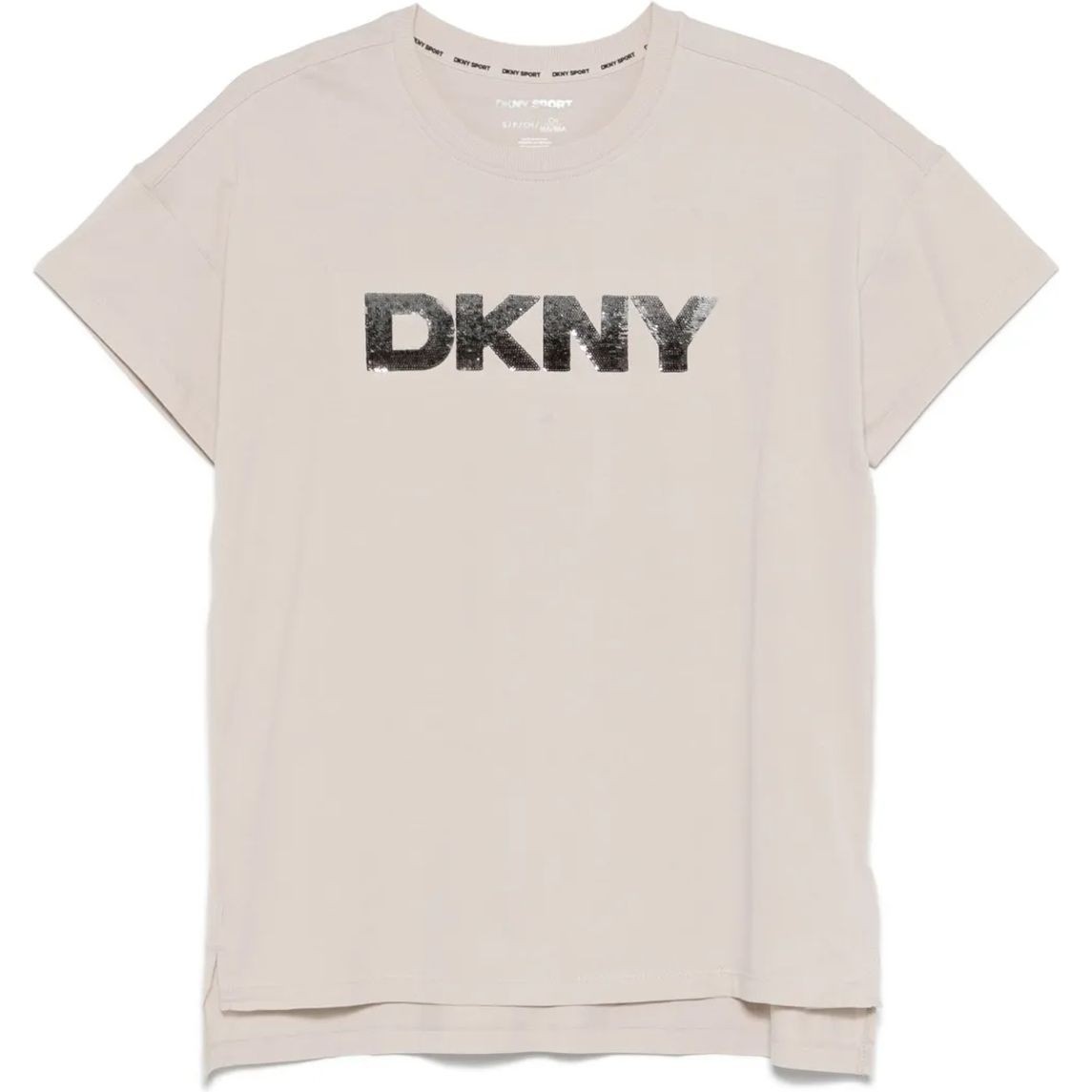 DKNY Marškinėliai trump. rankovėmis moterims, Smėlio, Omb seq lg legg tee 1