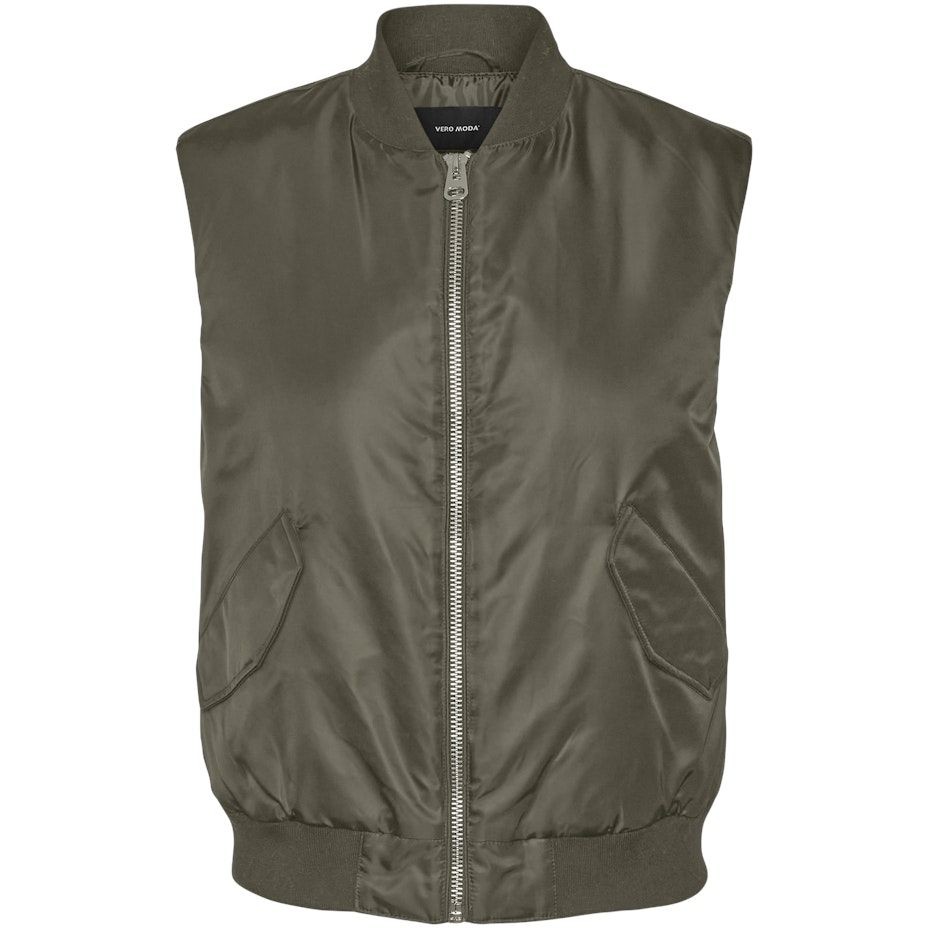 VERO MODA Paltas moterims, Žalia, VMAMBER SHORT WAISTCO