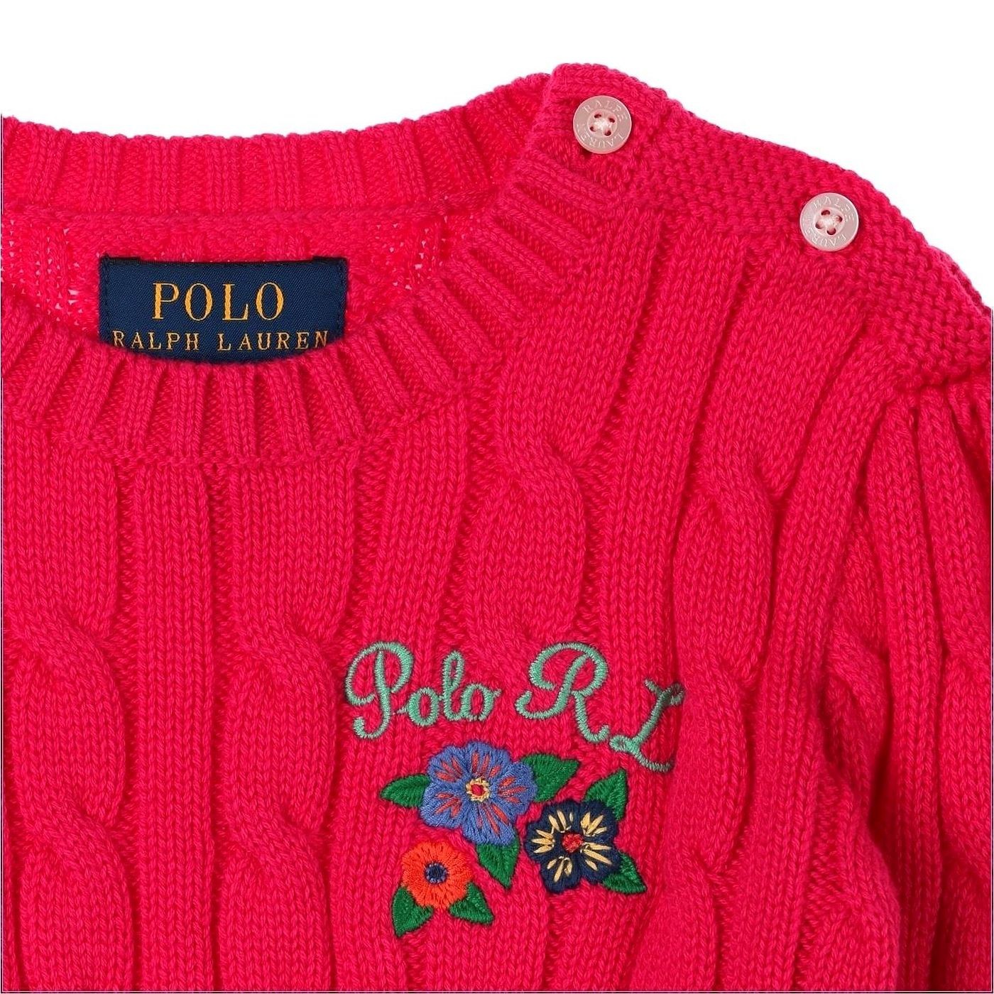 RALPH LAUREN KIDS Megztinis mergaitėms, Rožinė, Classic sweater 3