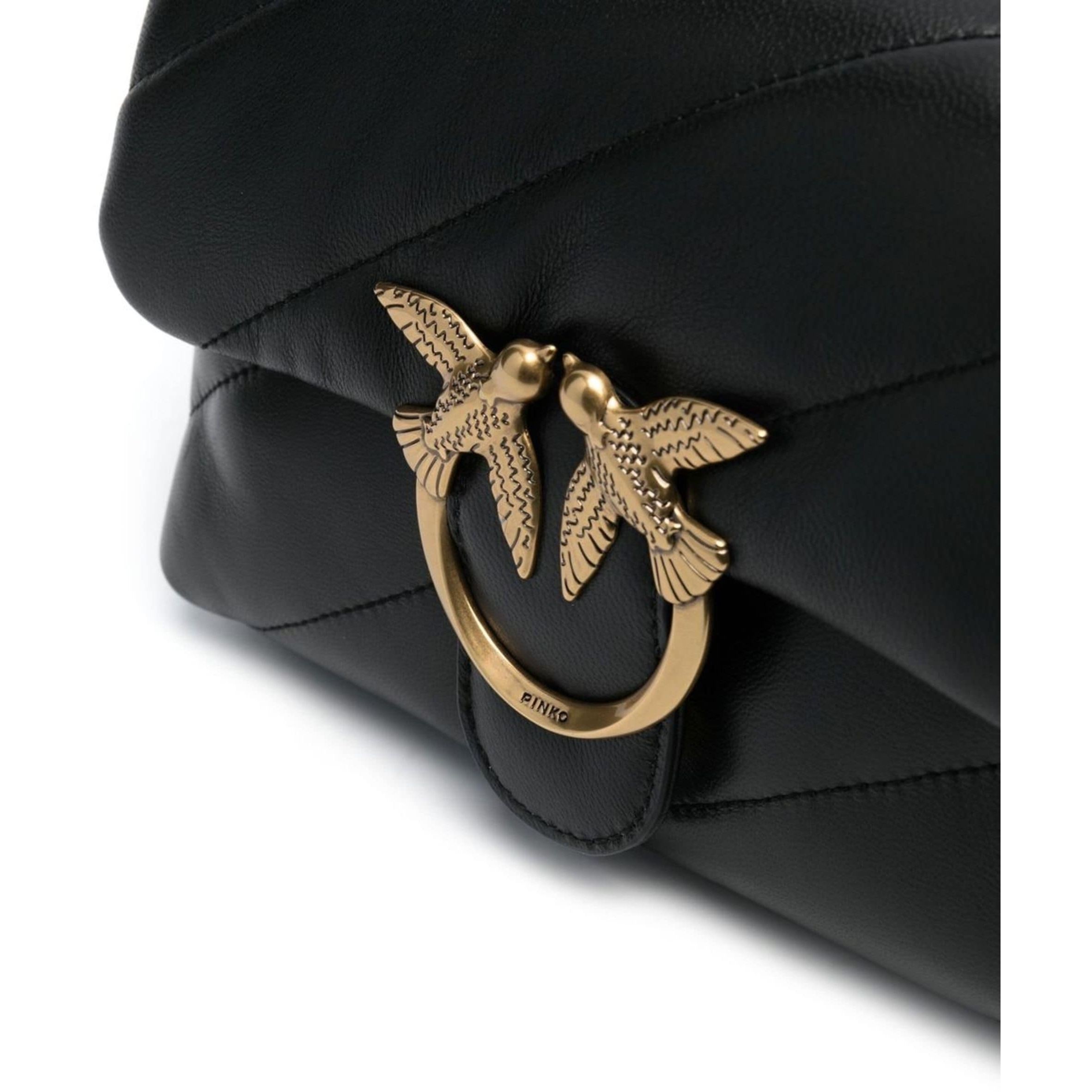 PINKO Rankinė per petį moterims, Juoda, Love puff mini bag 3