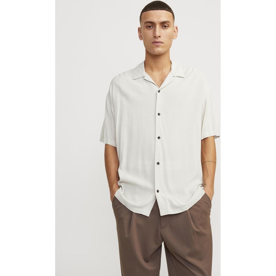 JACK & JONES Marškiniai vyrams, Smėlio, Jjejeff shirts 4