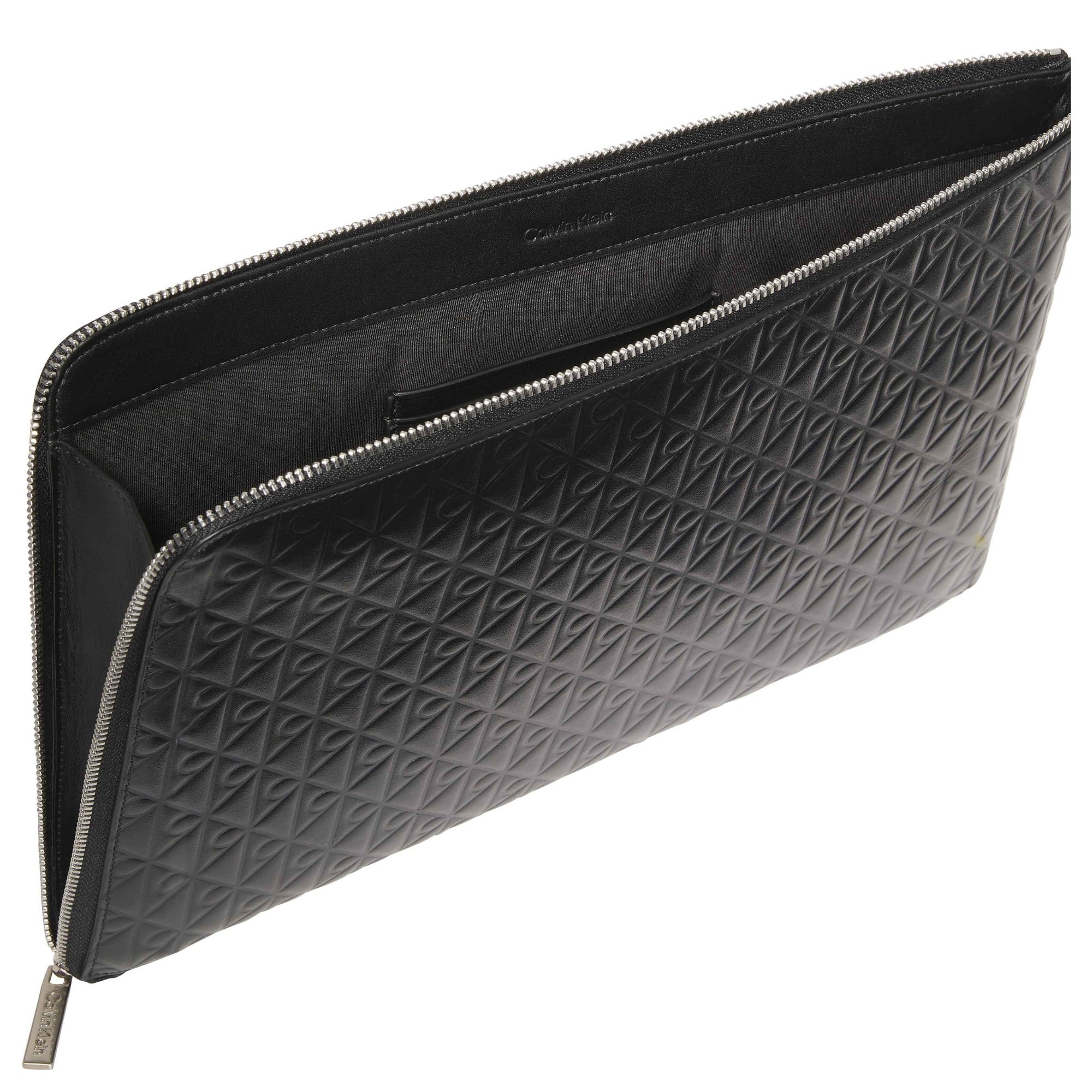 CALVIN KLEIN Piniginė vyrams, Juoda, emblem emboss medium wallet 2