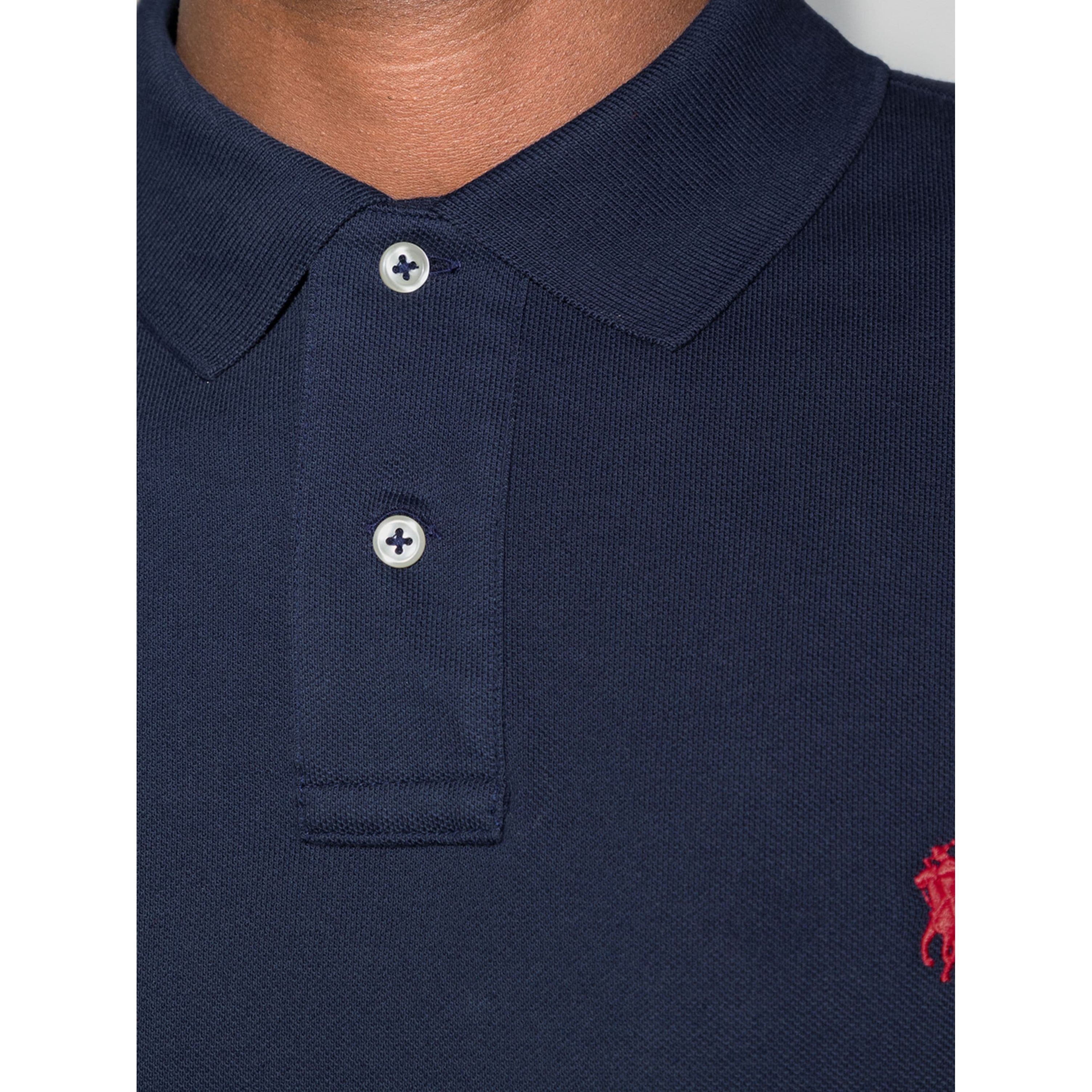 POLO RALPH LAUREN Polo marškiniai trumpos rank. vyrams, Mėlyna, Custom slim mesh polo shirt 4
