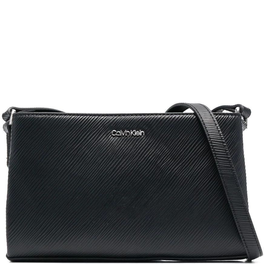 CALVIN KLEIN Rankinė per petį moterims, Juoda, ELEVATED CROSSBODY SAFFIANO 1