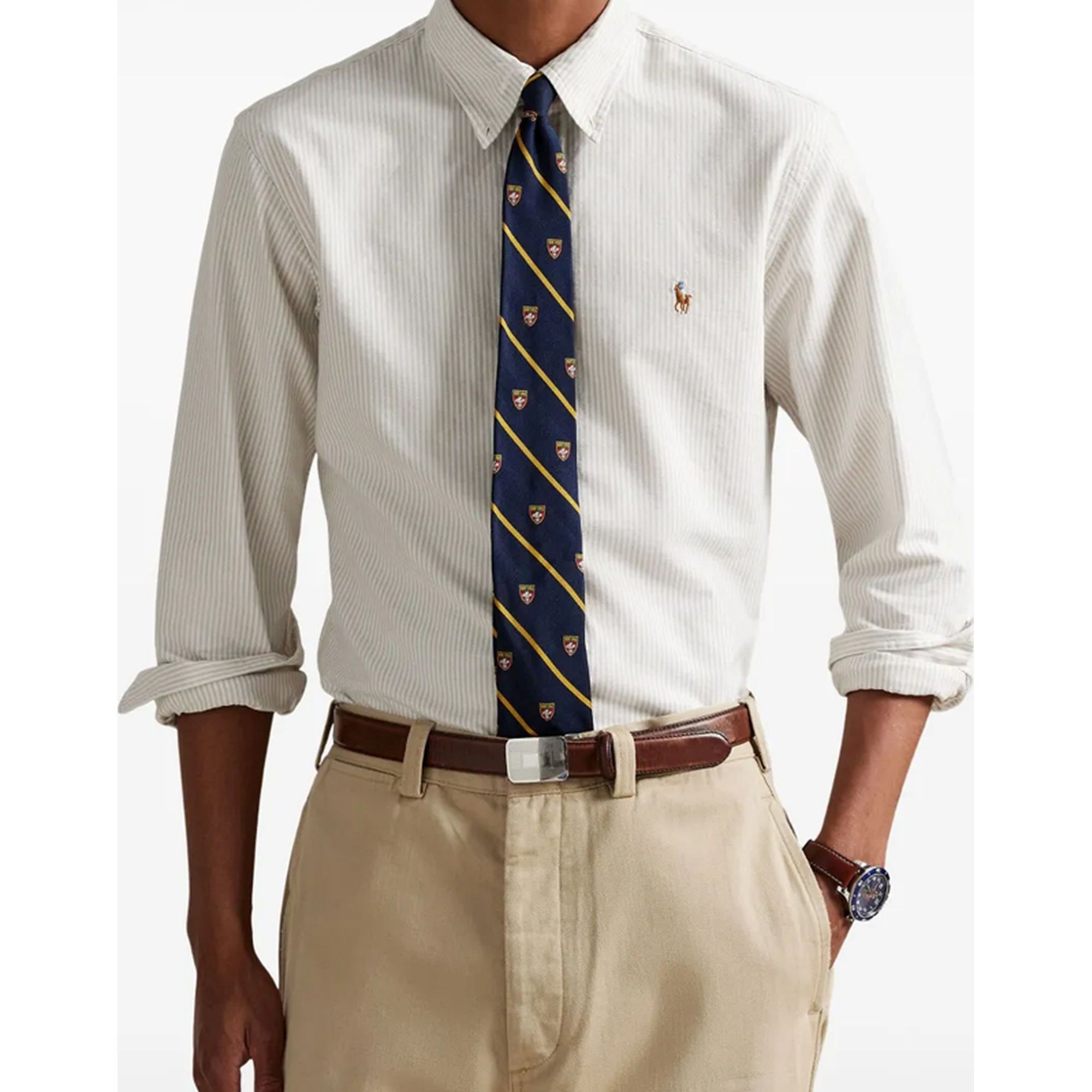 POLO RALPH LAUREN Marškiniai ilgomis rankovėmis vyrams, Smėlio, Long sleeve-sport shirt 2