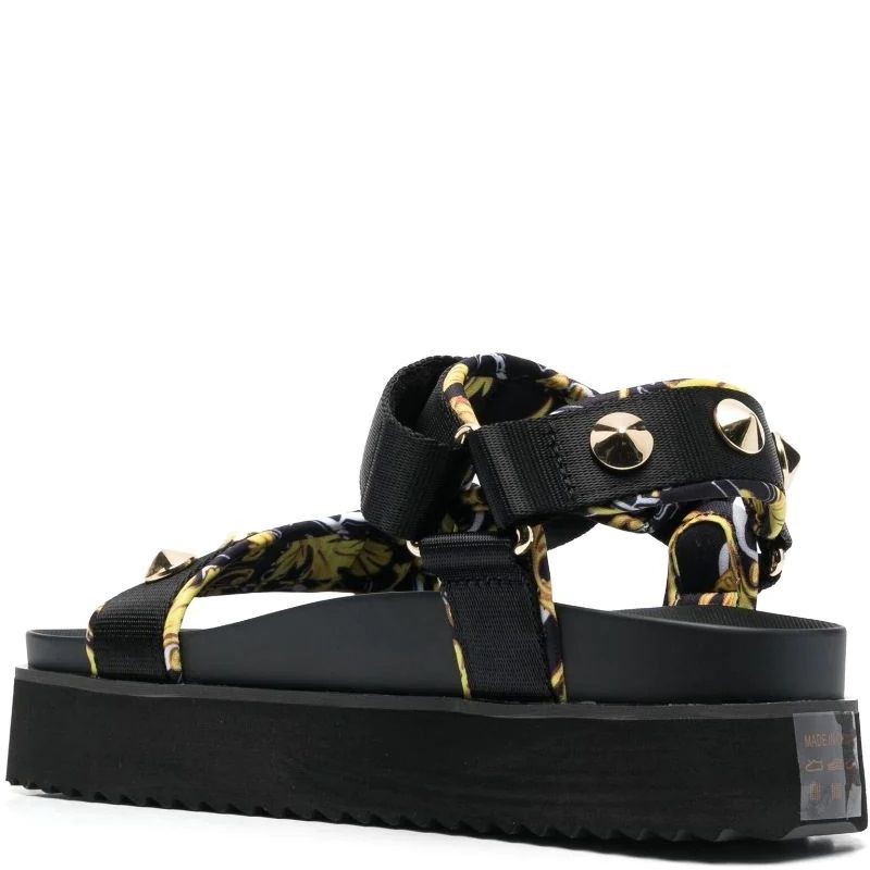 VERSACE JEANS CUTURE Basutės moterims, BLACK/GOLD, Fondo arizona sandals 3