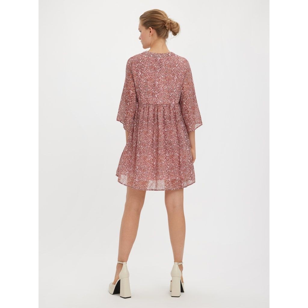 VERO MODA Mini suknelė moterims, Rožinė, VMULRIKKE CHIFFON 3/4 3
