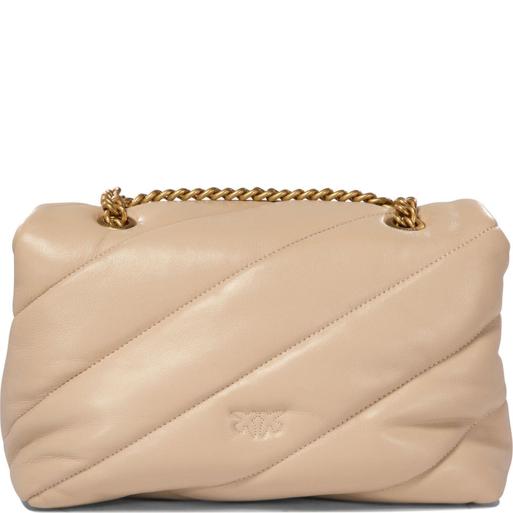 PINKO Rankinė per petį moterims, Smėlio, Love puff shoulder bag 3