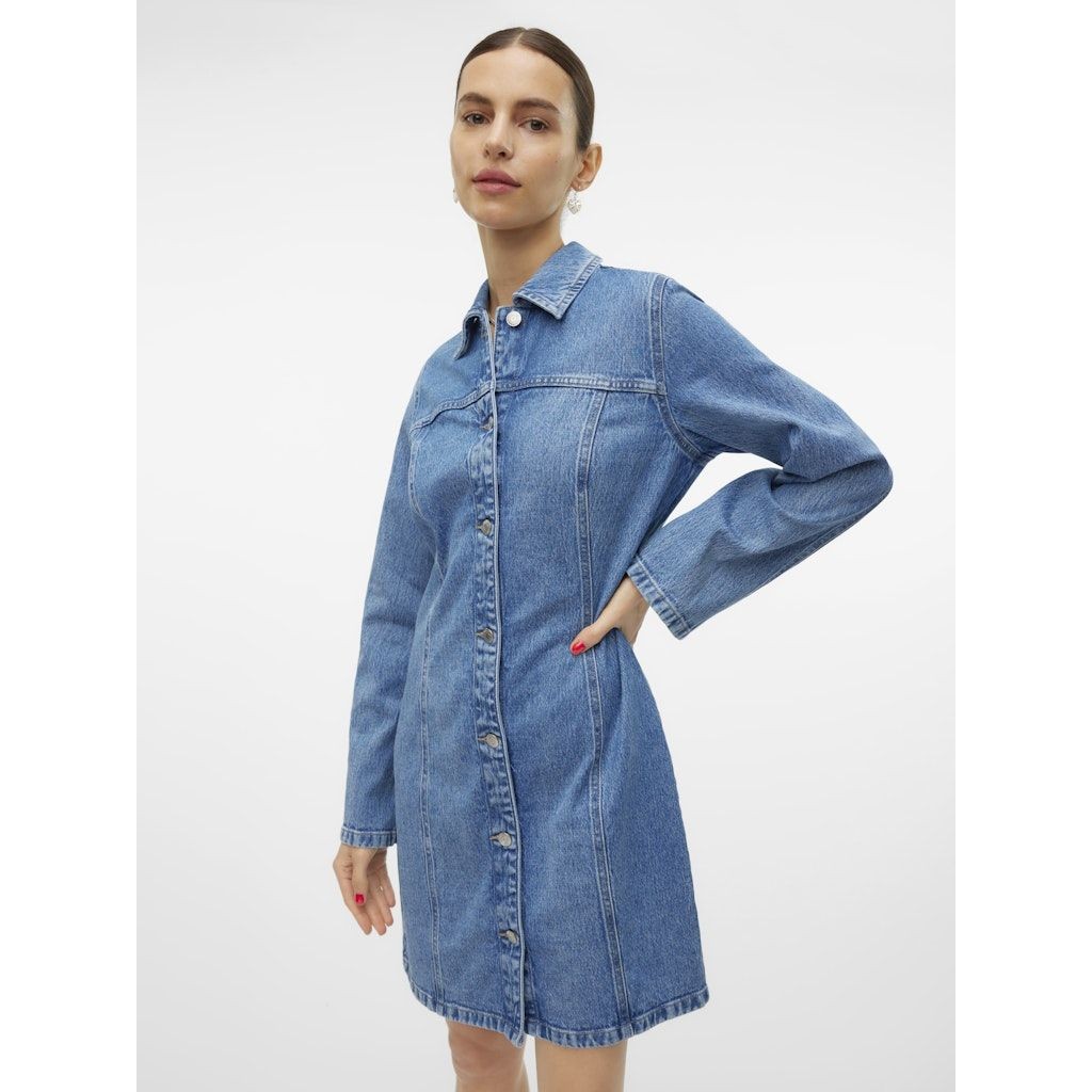 VERO MODA Mini suknelė moterims, Mėlyna, Nellie short denim dress 4