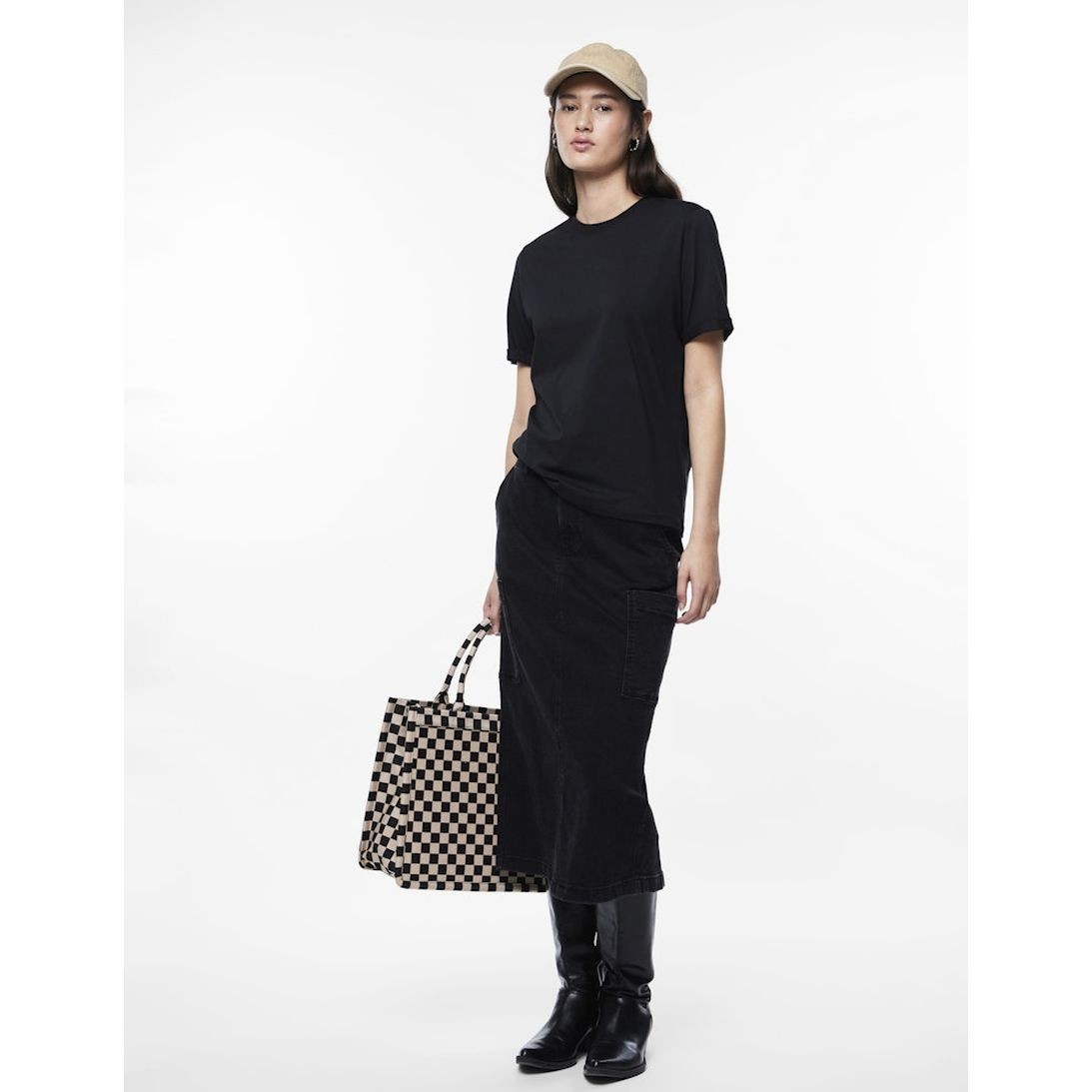 PIECES Marškinėliai moterims, Juoda, Pcria t-shirts 7