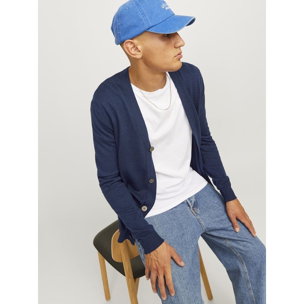 JACK & JONES Kardiganas vyrams, Mėlyna, Emil knit button cardigan 7