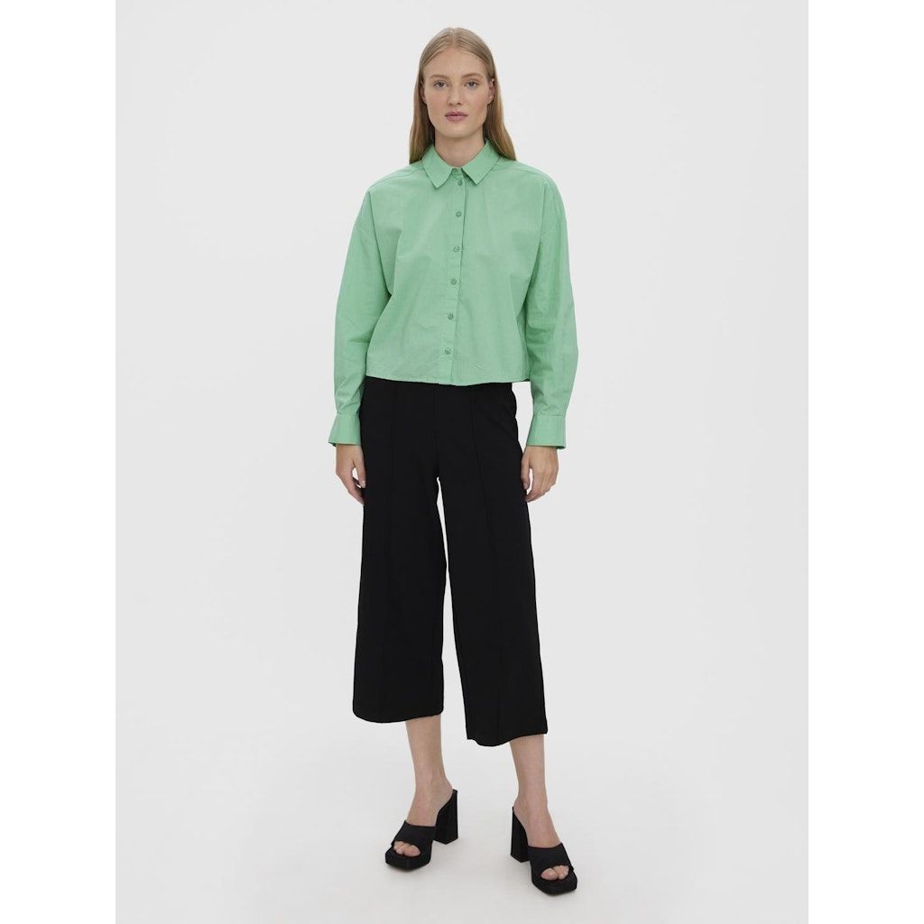 VERO MODA Marškiniai moterims, Žalia, VMSTINNA L/S CROPPED 4