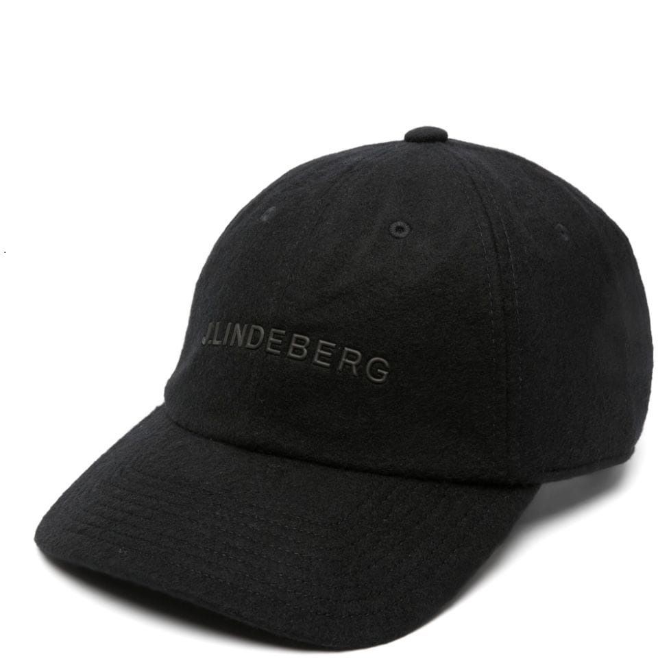 J.LINDEBERG Kepurė vyrams, Juoda, Elijah flat wool logo cap 1