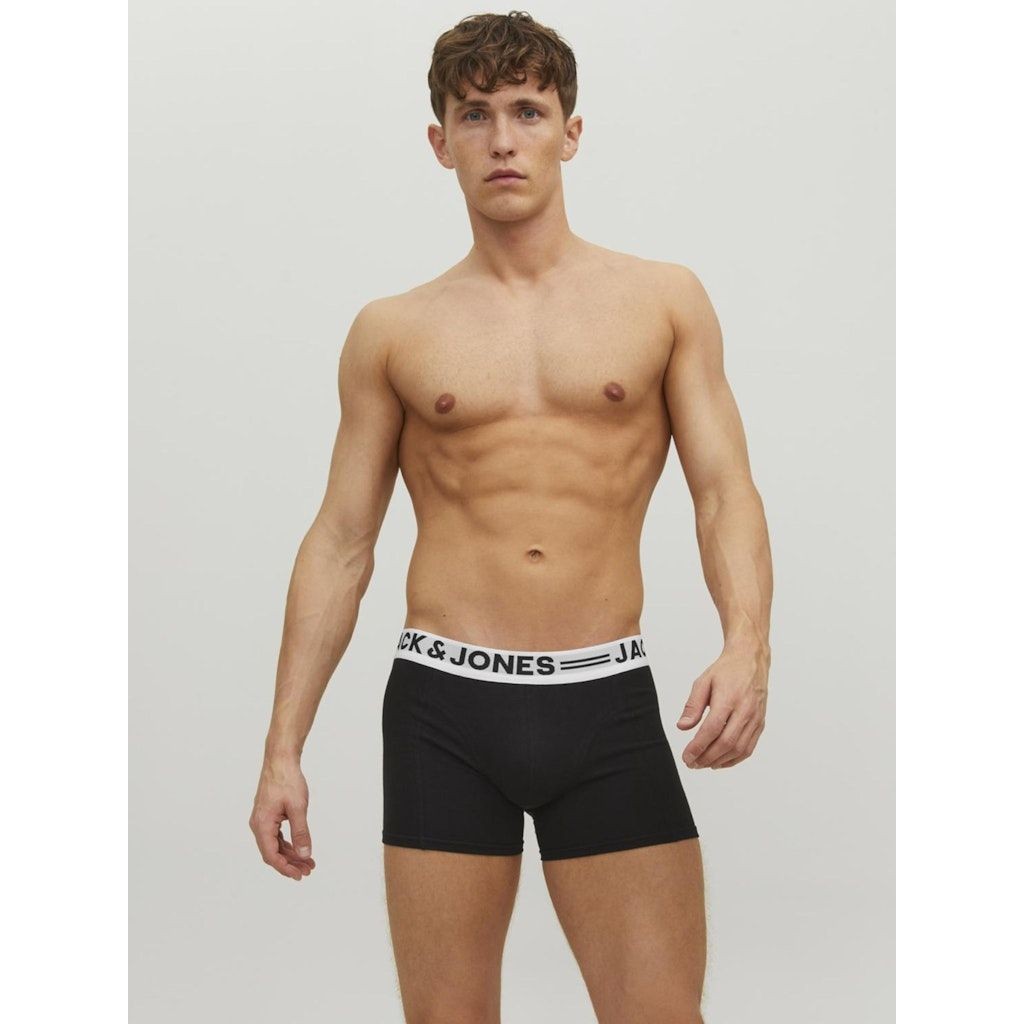 JACK & JONES Ilginti apatiniai vyrams, Juoda, SENSE TRUNKS 3-PACK NOOS 3