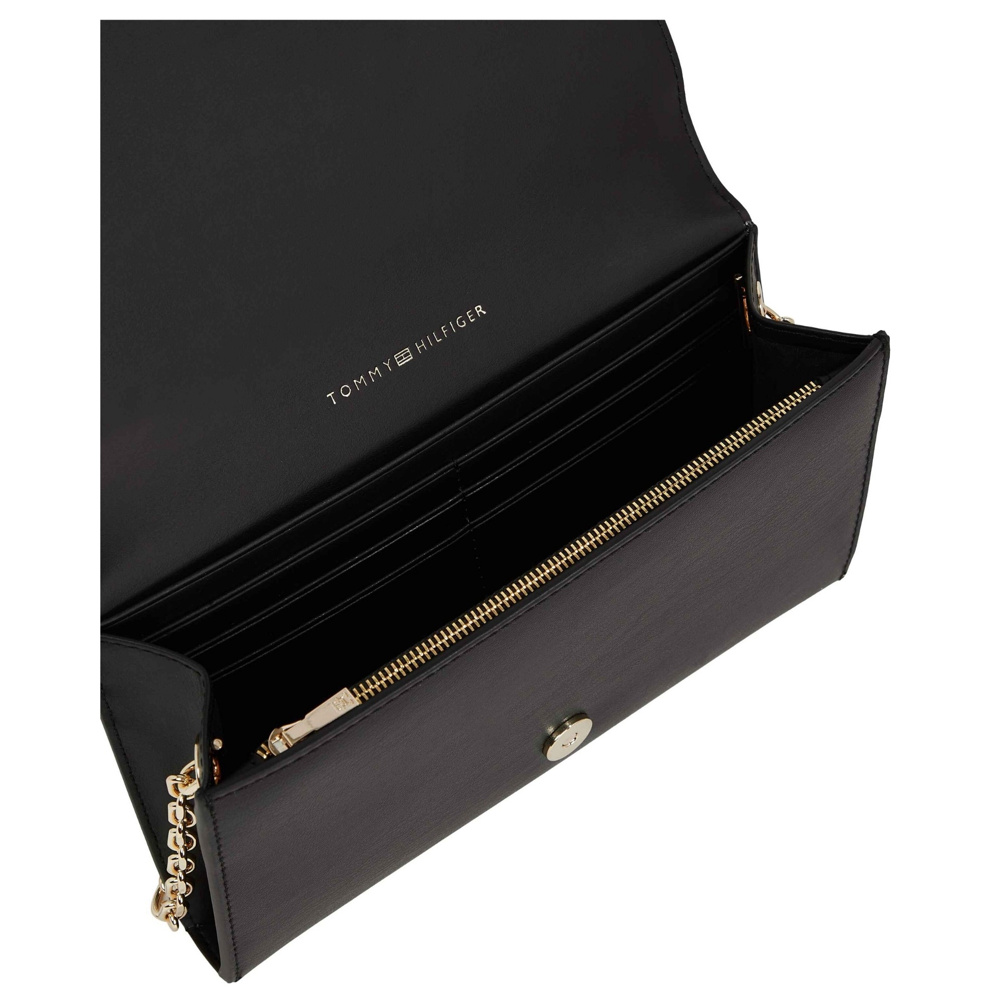 TOMMY HILFIGER Piniginė moterims, Juoda, TH icon flap wallet 4