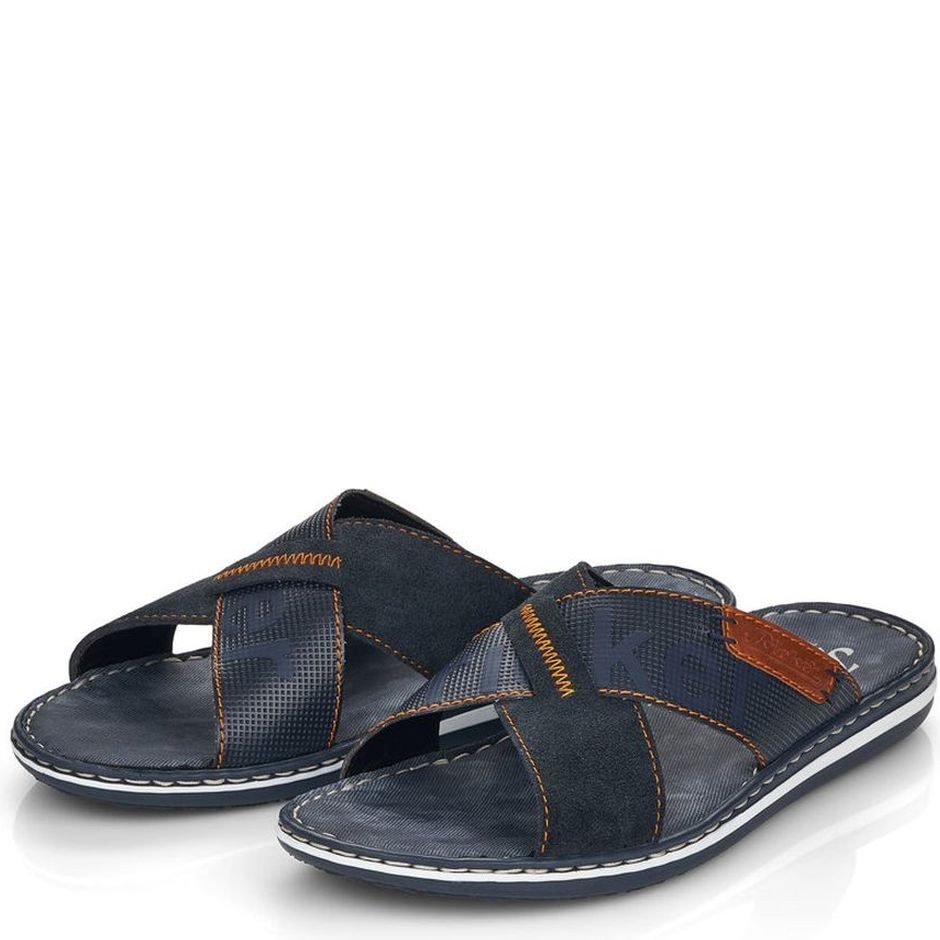 RIEKER Šlepetės vyrams, Mėlyna, SLIPPERS 8