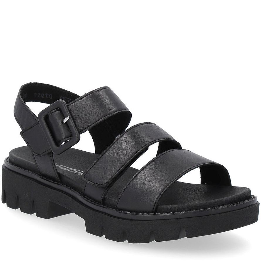 REMONTE Basutės moterims, Juoda, SANDALS 1