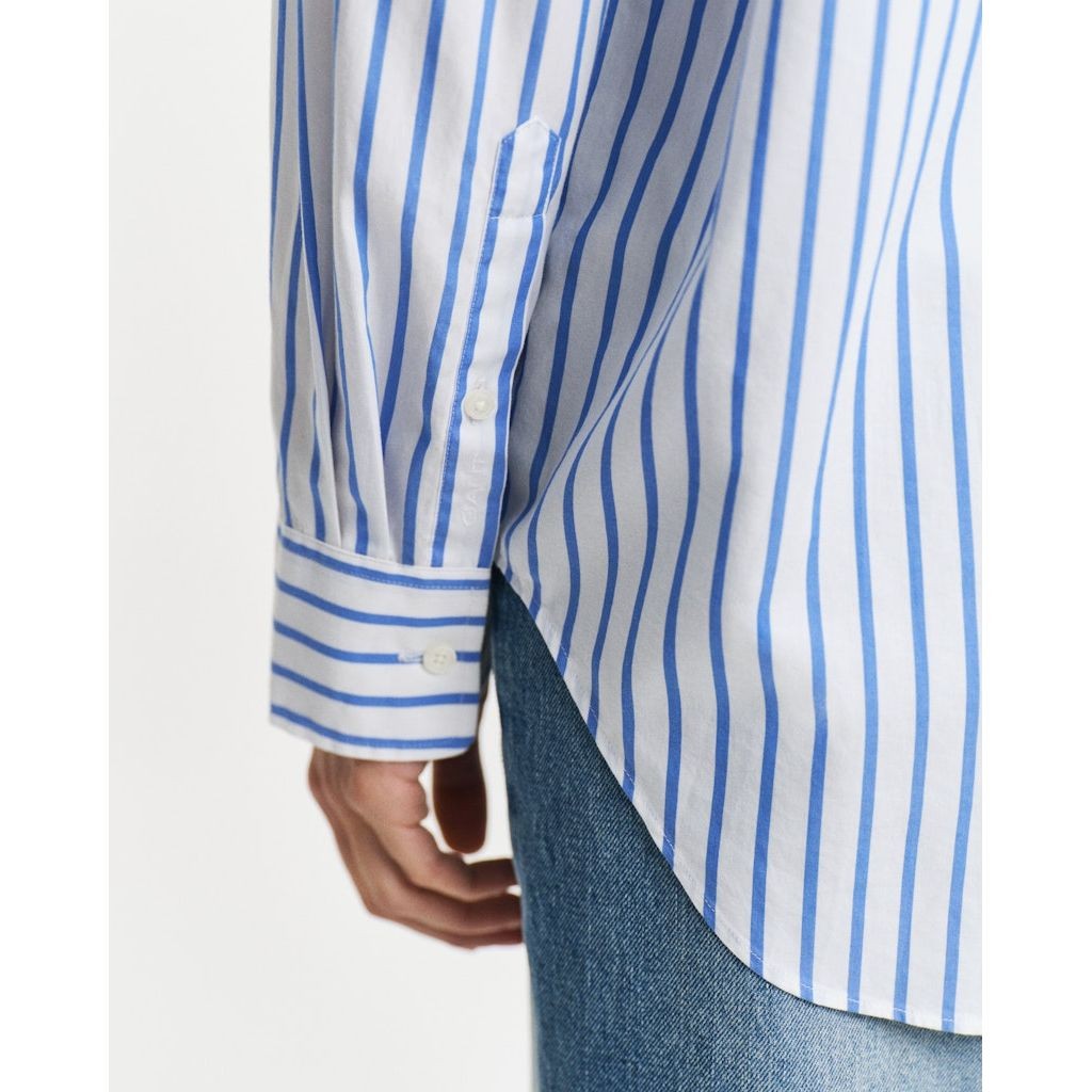 GANT Marškiniai ilgomis rankovėmis moterims, Mėlyna, Rel classic poplin shirt 4