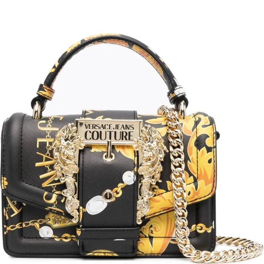 VERSACE JEANS CUTURE Rankinė per petį moterims, BLACK/GOLD, Couture  crossbody 1