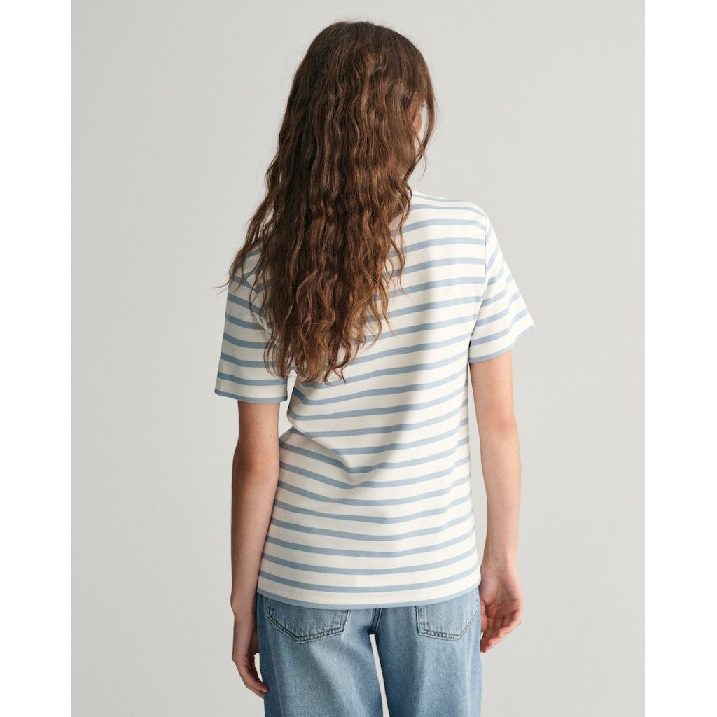 GANT Marškinėliai moterims, Mėlyna, STRIPED SS T-SHIRT 3