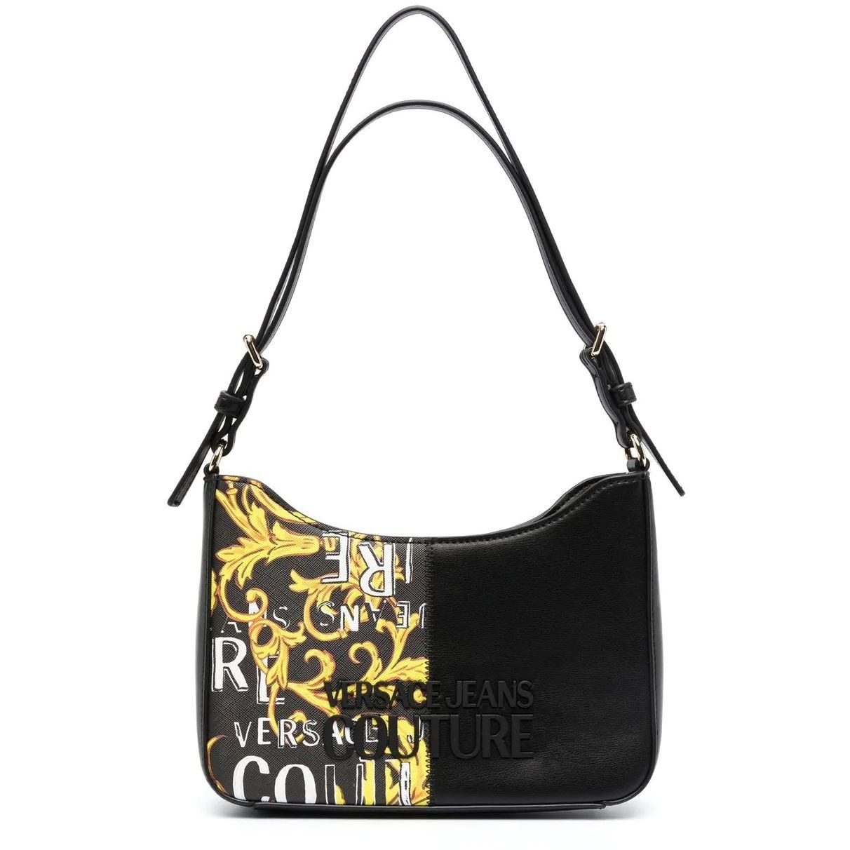 VERSACE JEANS CUTURE Rankinė - moterims, BLACK/GOLD, Range p - rock cut handbag 1