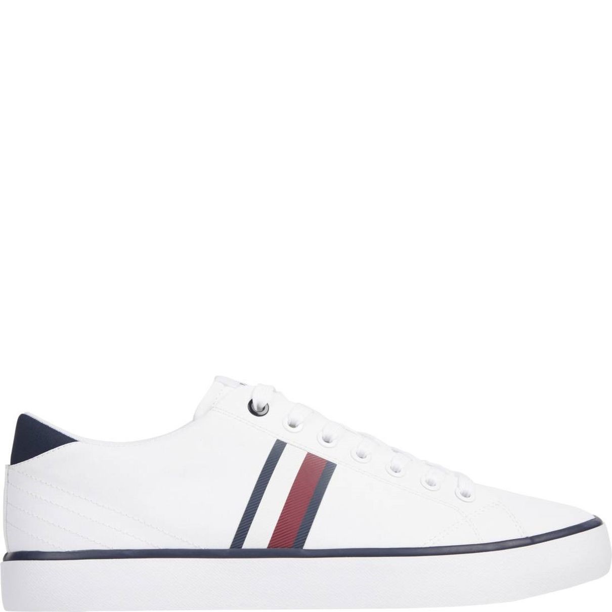 TOMMY HILFIGER Laisvalaikio bateliai vyrams, Balta, Vulc low stripes mesh leisure 2
