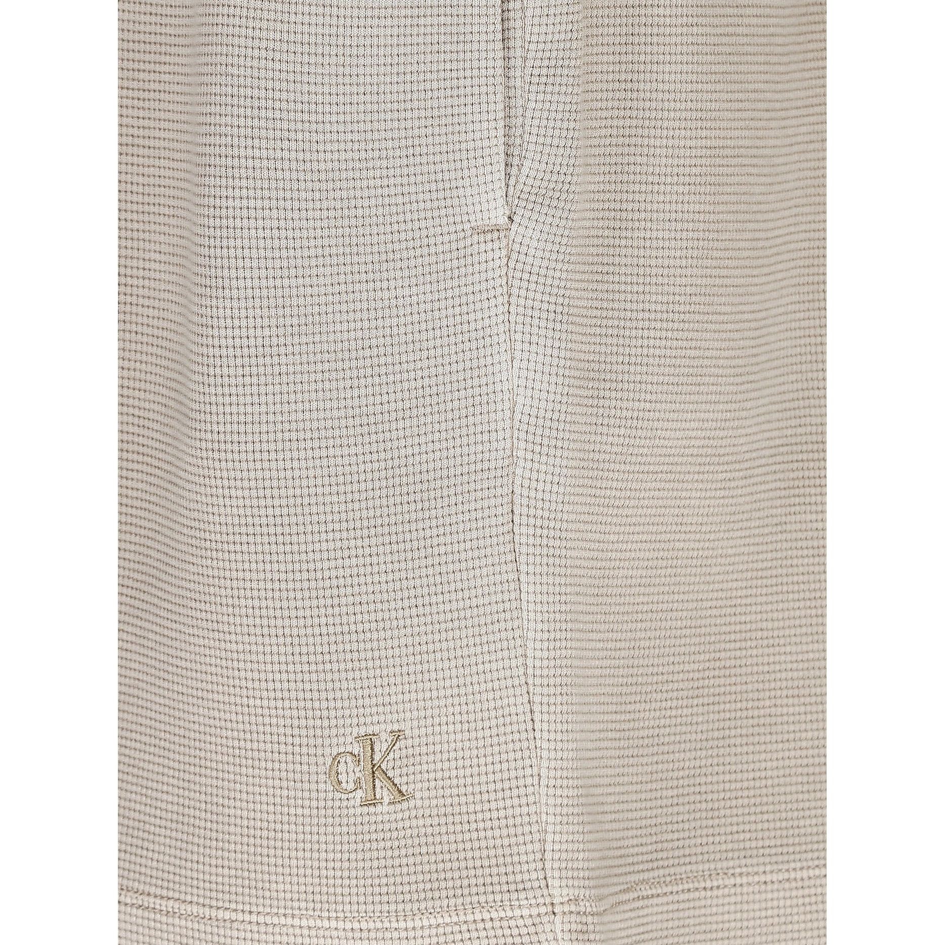 CALVIN KLEIN JEANS Šortai moterims, Smėlio, Waffle loose shorts 3