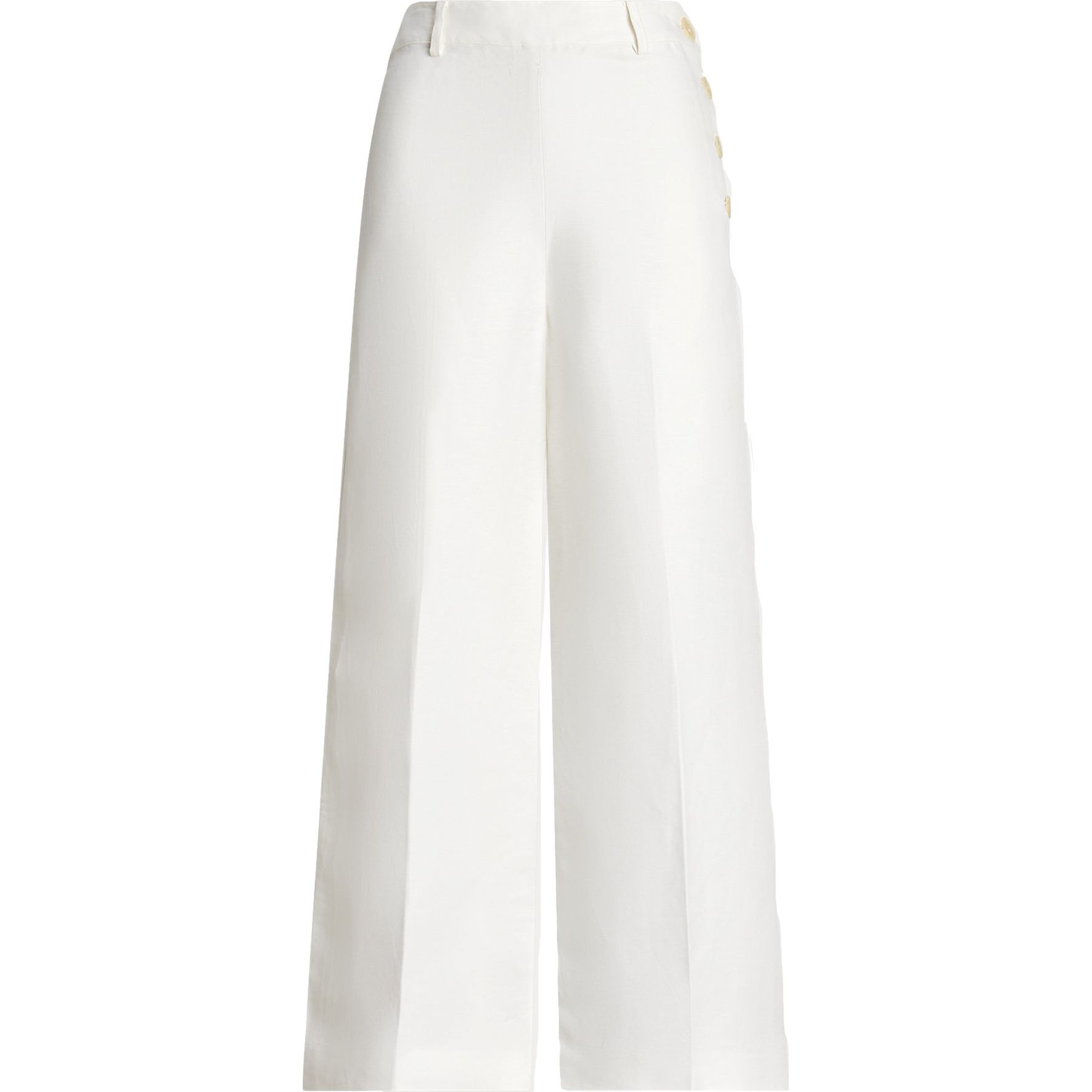 LAUREN RALPH LAUREN Laisvalaikio kelnės moterims, Balta, Bashralle cropped flat pants