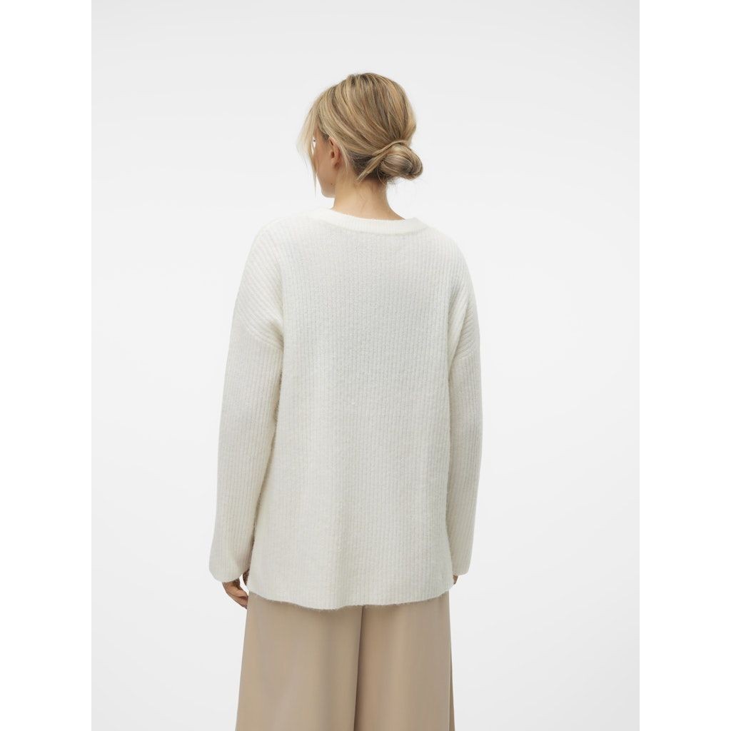 VERO MODA Megztinis moterims, Balta, Palma long pullover 3