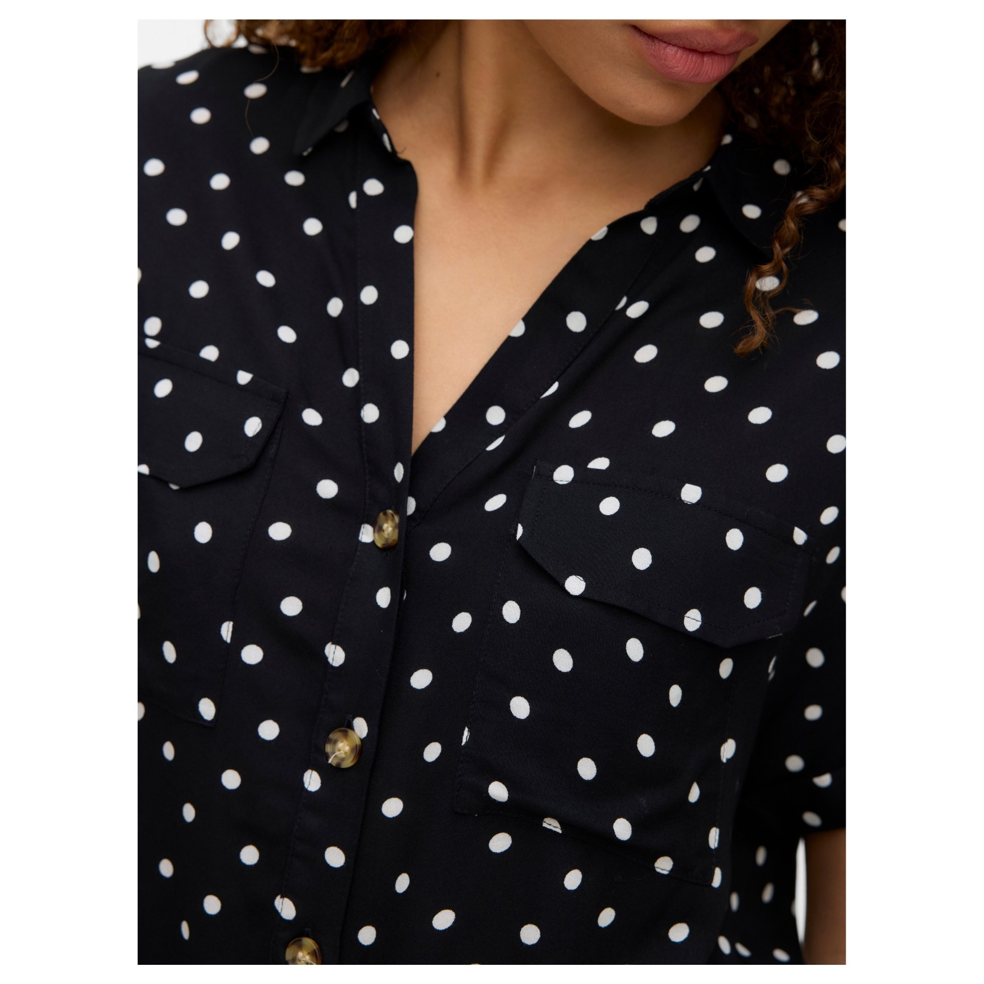 VERO MODA Marškiniai trump. rankovėmis moterims, Juoda, Bumpy ss shirt 4