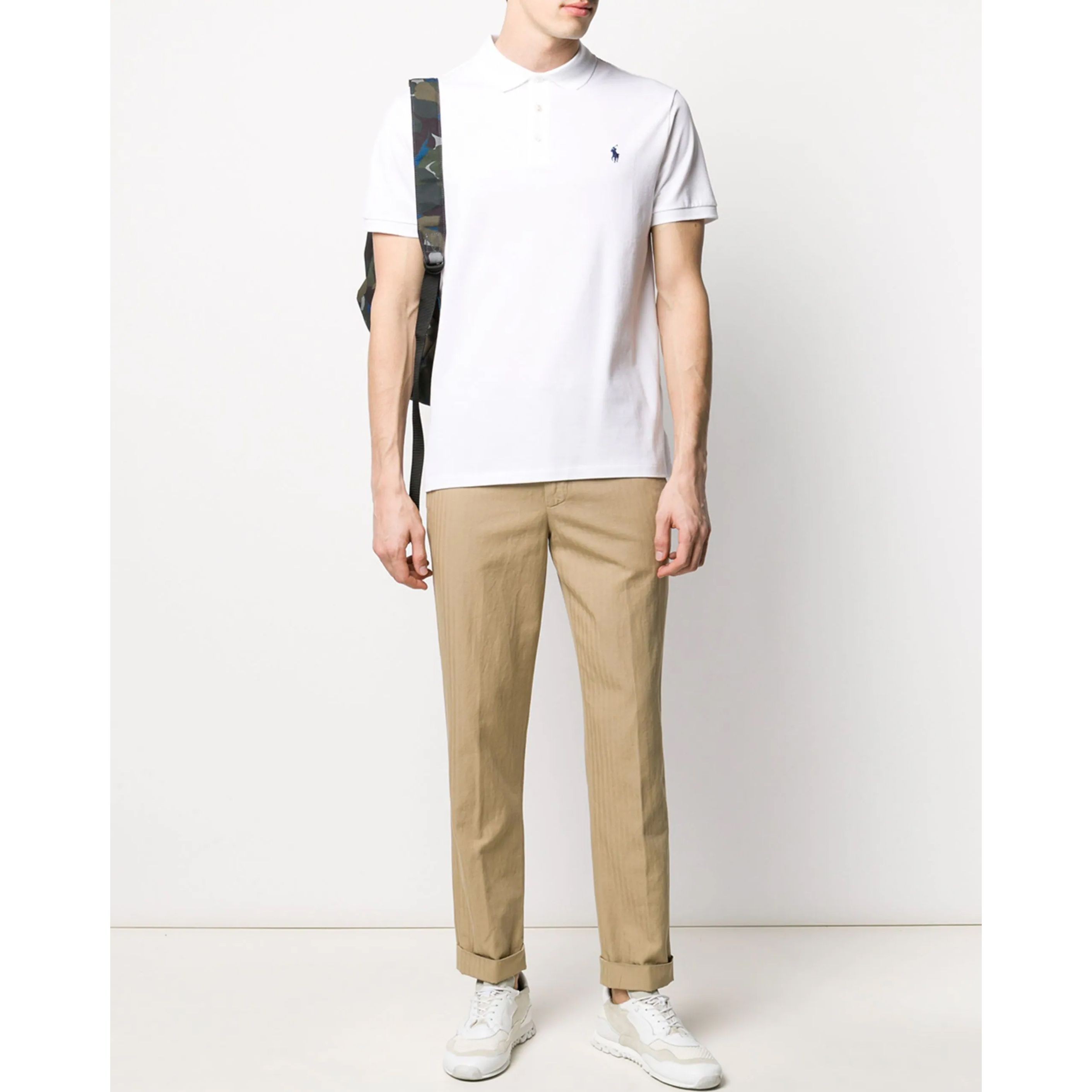 POLO RALPH LAUREN Polo marškiniai trumpos rank. vyrams, Balta, Slim fit stretch mesh polo 2