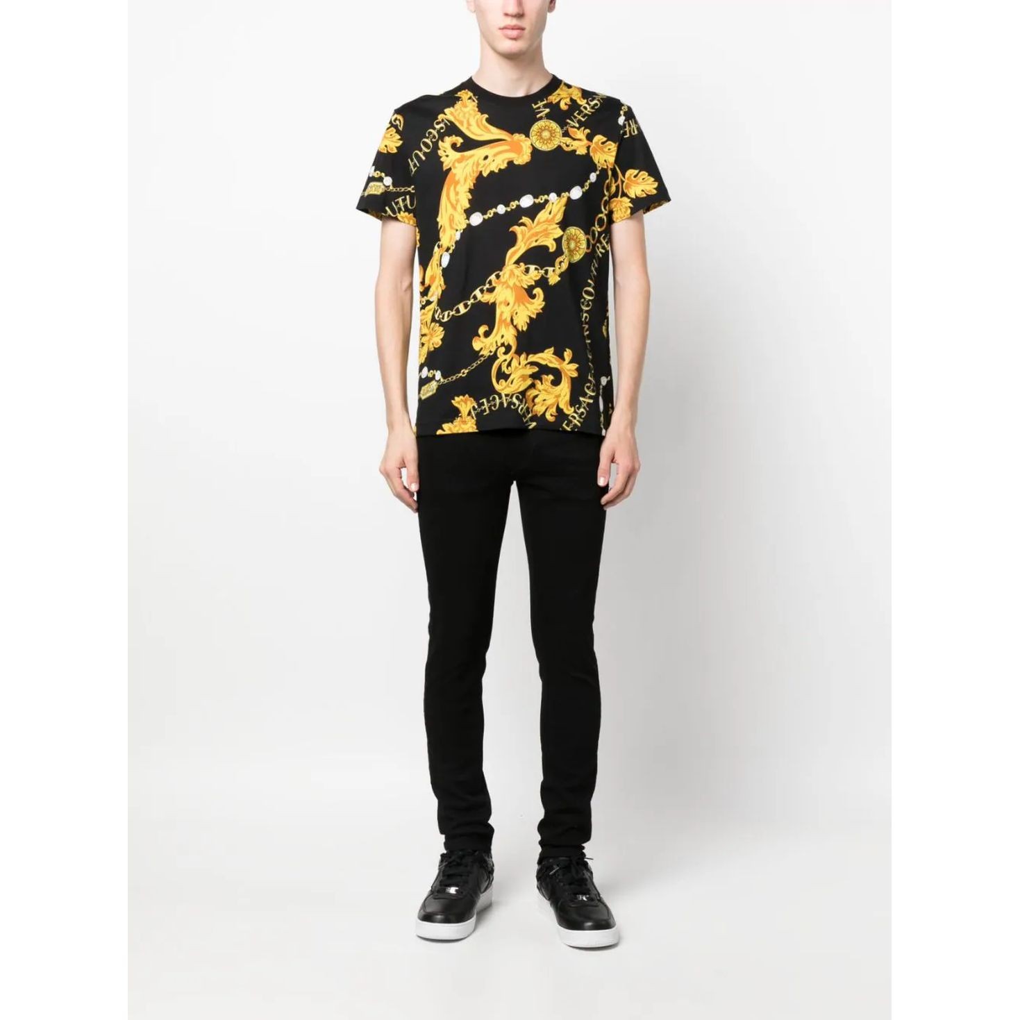 VERSACE JEANS CUTURE Marškinėliai trump. rankovėmis vyrams, Juoda, T-shirt 2