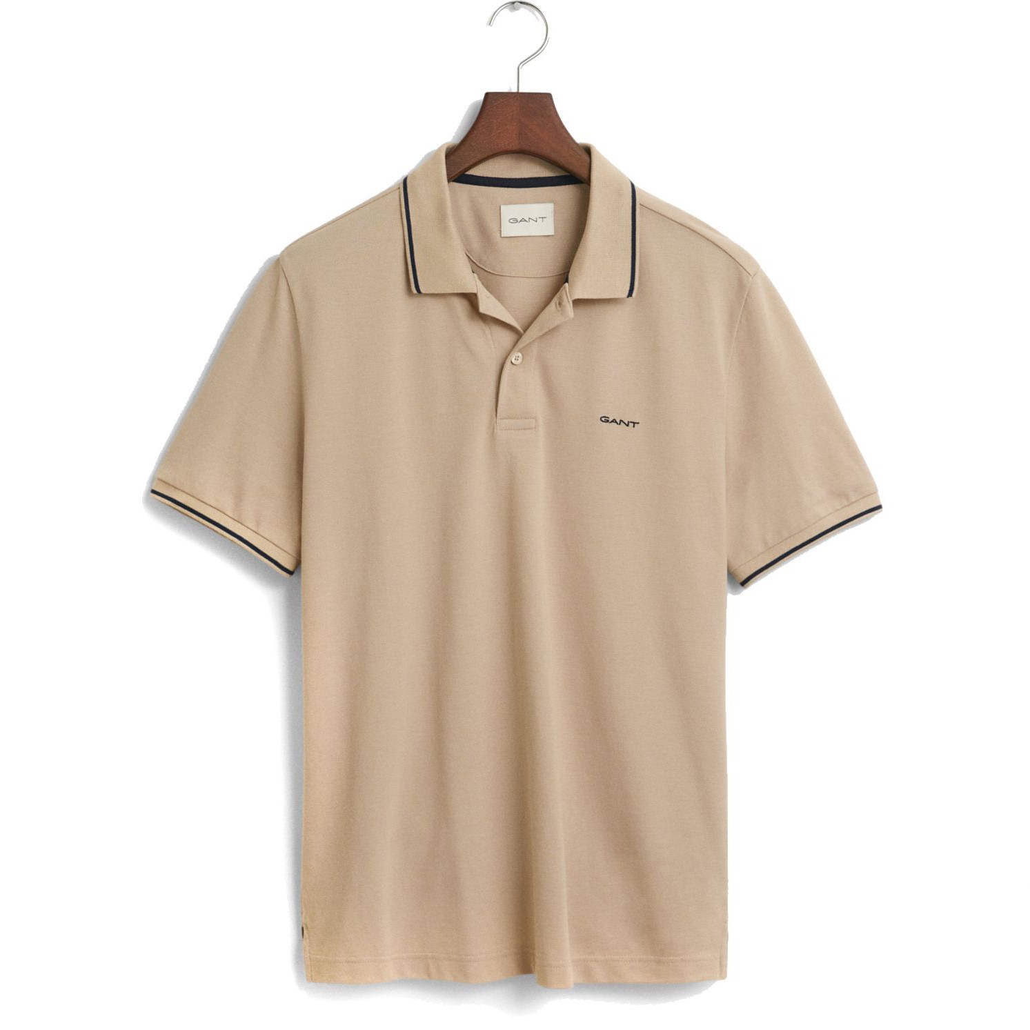 GANT Polo marškiniai trumpos rank. vyrams, Smėlio, Tipping SS pique polo 1