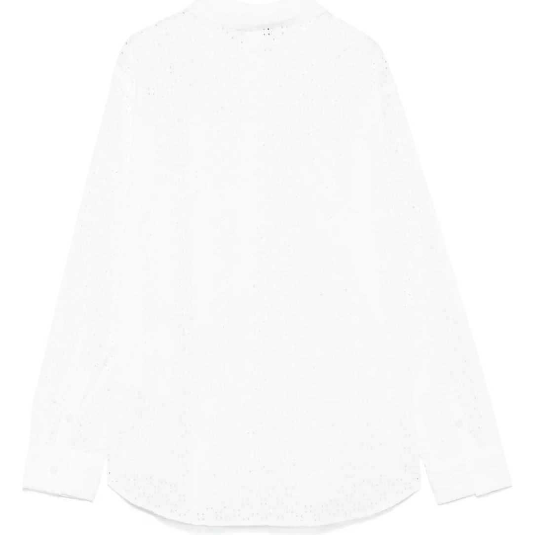 DKNY Marškiniai ilgomis rankovėmis moterims, Balta, Eyelet long sleeve b 2