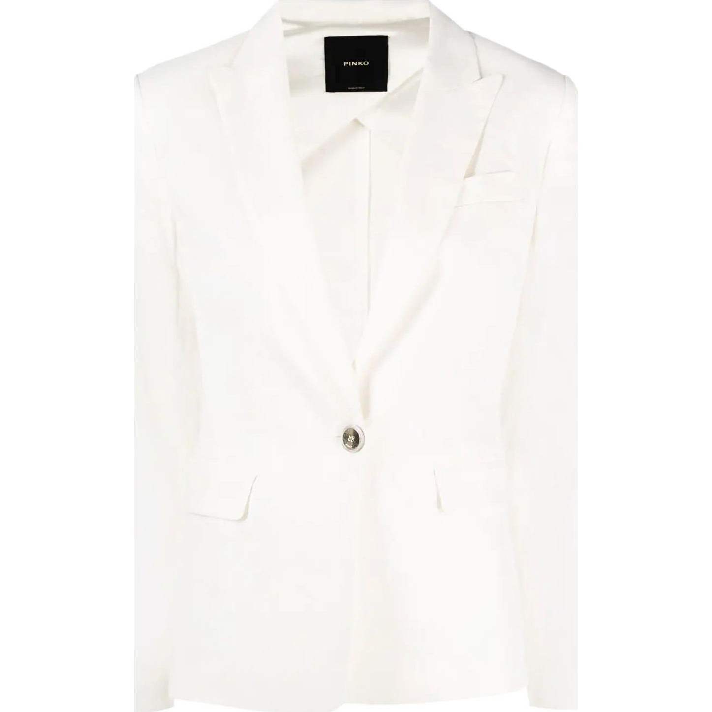 PINKO Švarkas moterims, Balta, Equilibrato linen blazer