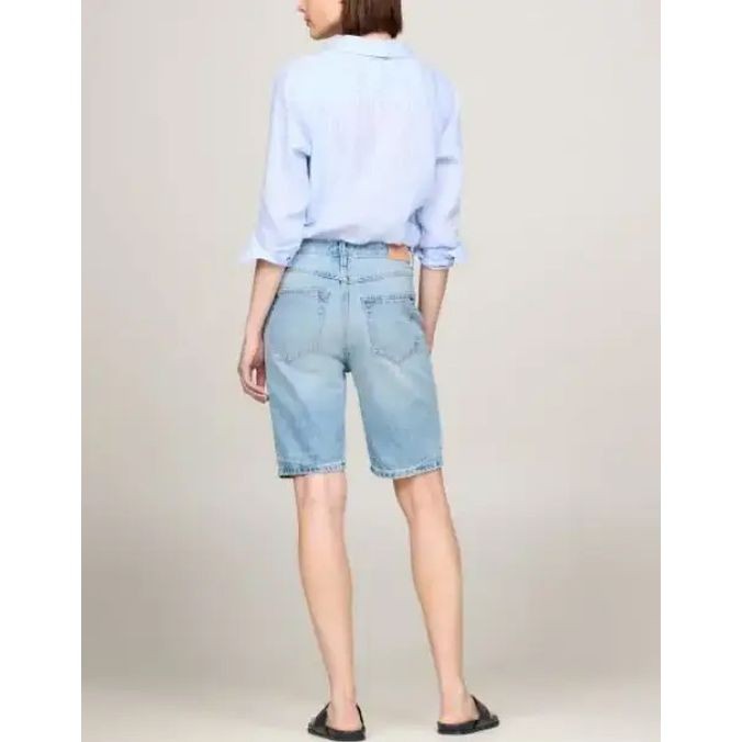 TOMMY HILFIGER Šortai moterims, Mėlyna, Dnm slim short hw ash wrn 3