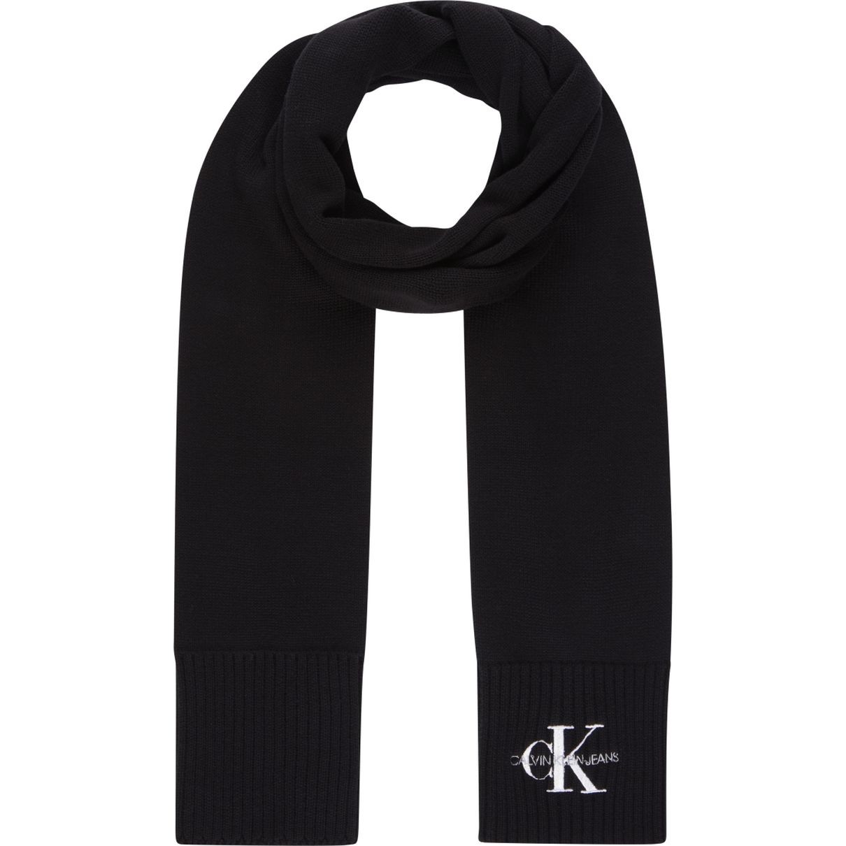 CALVIN KLEIN JEANS Šalikas vyrams, Juoda, Monologo embro scarf 2
