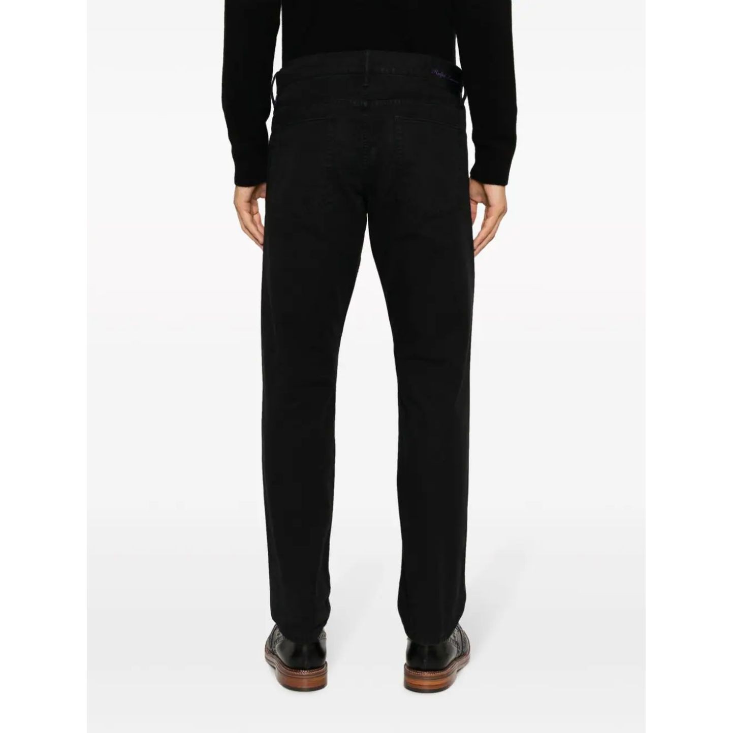 RALPH LAUREN PURPLE Aptempti džinsai vyrams, Juoda, Full length slim skinny 4