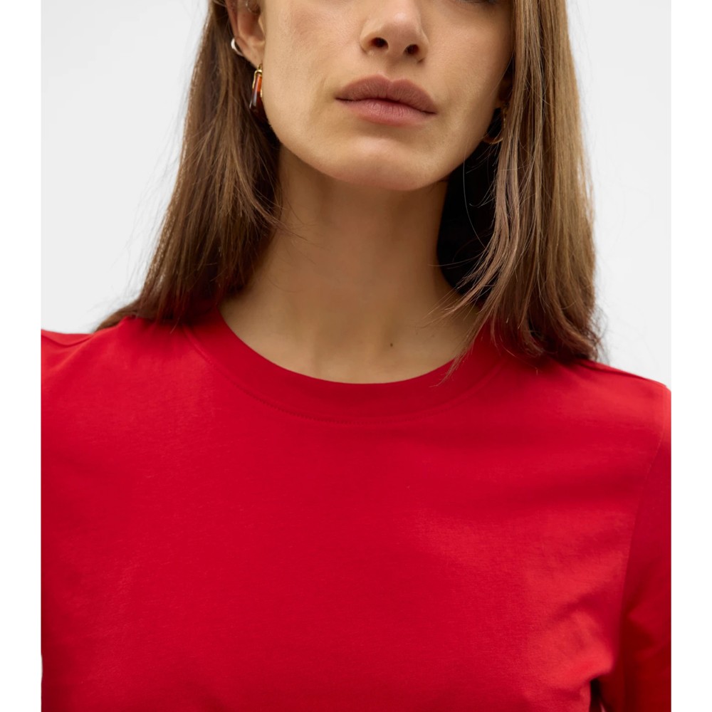 VERO MODA Marškinėliai moterims, Raudona, Paulina t-shirt 5