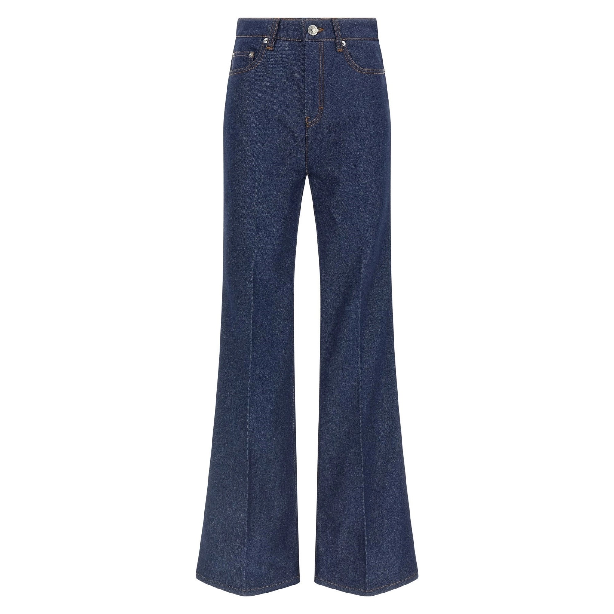 AMI PARIS Platėjantys džinsai moterims, Mėlyna, Flare fit jeans 1