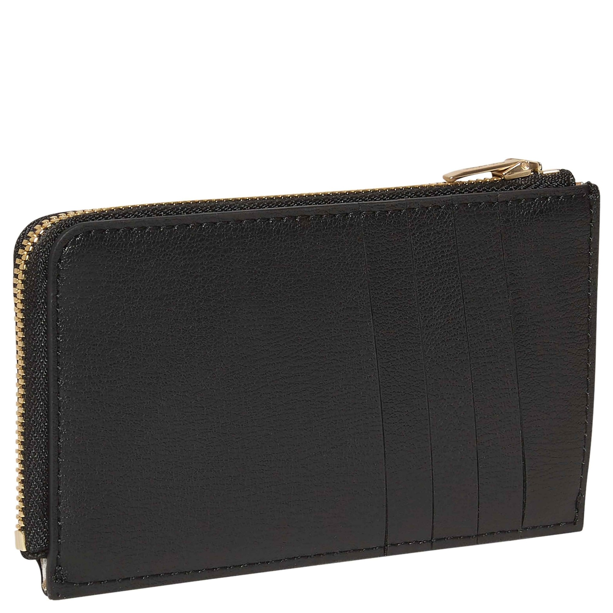 CALVIN KLEIN Piniginė moterims, Juoda, foil logo top zip cardcase 4