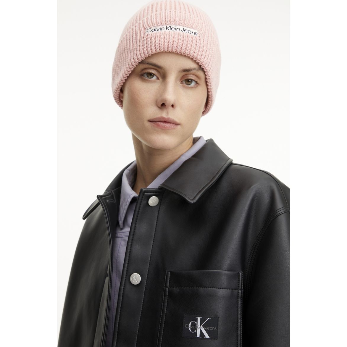 CALVIN KLEIN JEANS Kepurė moterims, Rožinė, Institutional beanie 3
