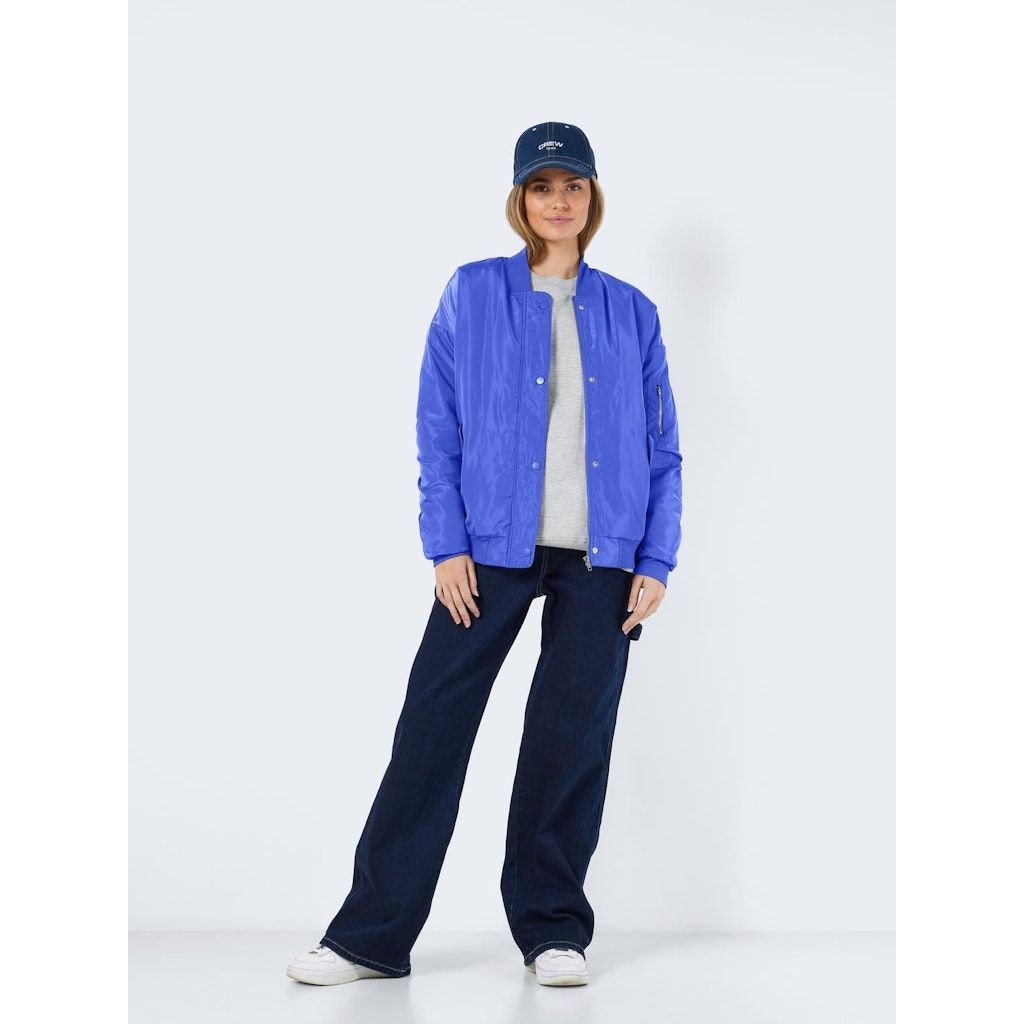 NOISY MAY Bomberis moterims, Mėlyna, NMCANDY L/S OVERSIZE 3