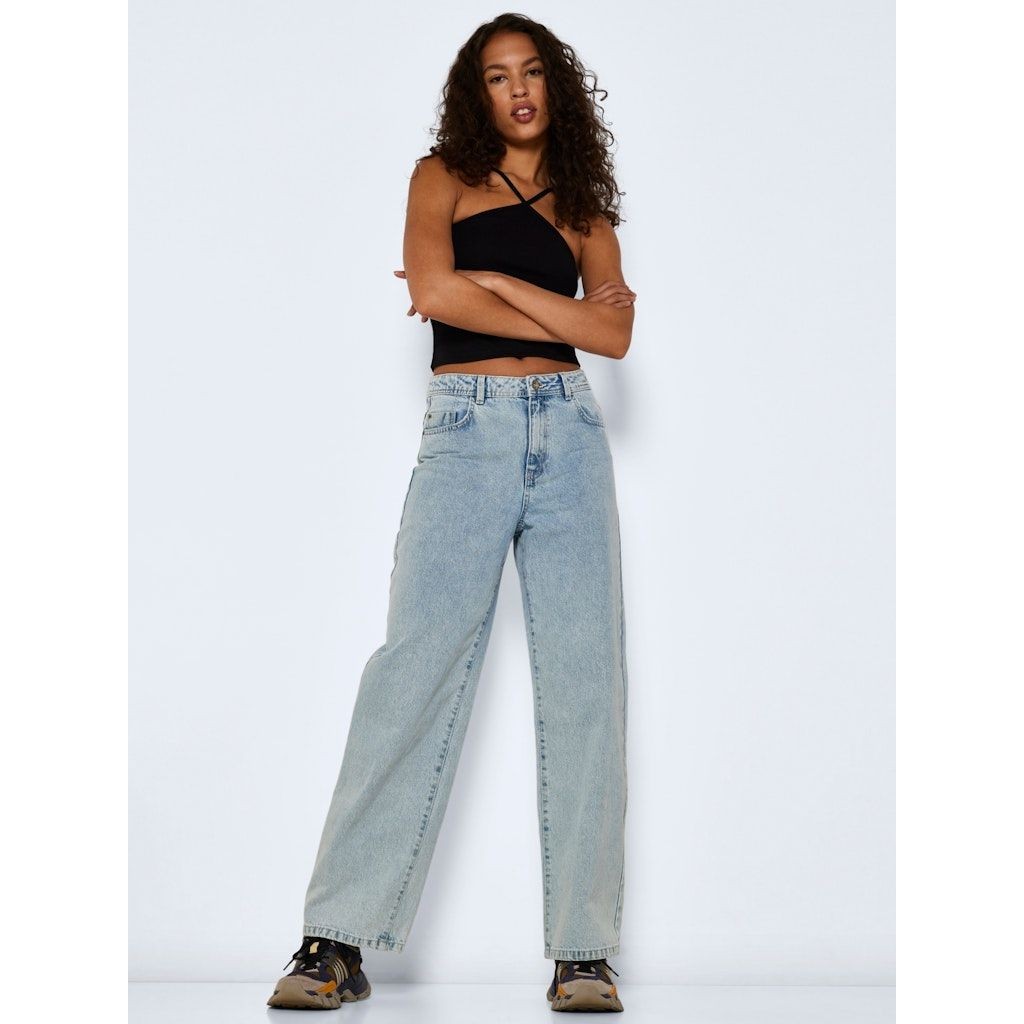 NOISY MAY Tiesūs džinsai moterims, Mėlyna, NMDREW HW WIDE LEG JE 7