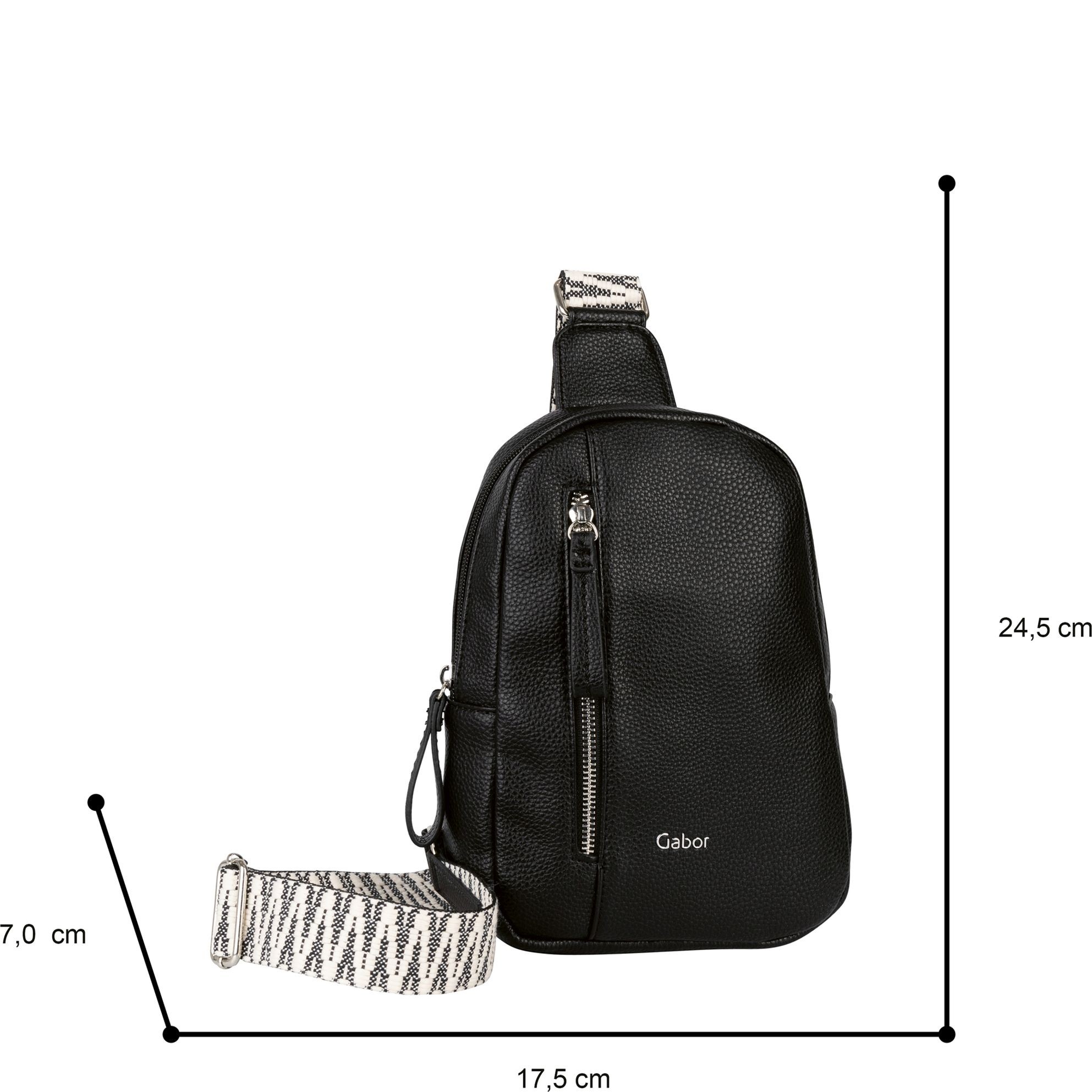 GABOR Rankinė per petį moterims, Juoda, Silena crossbody 5